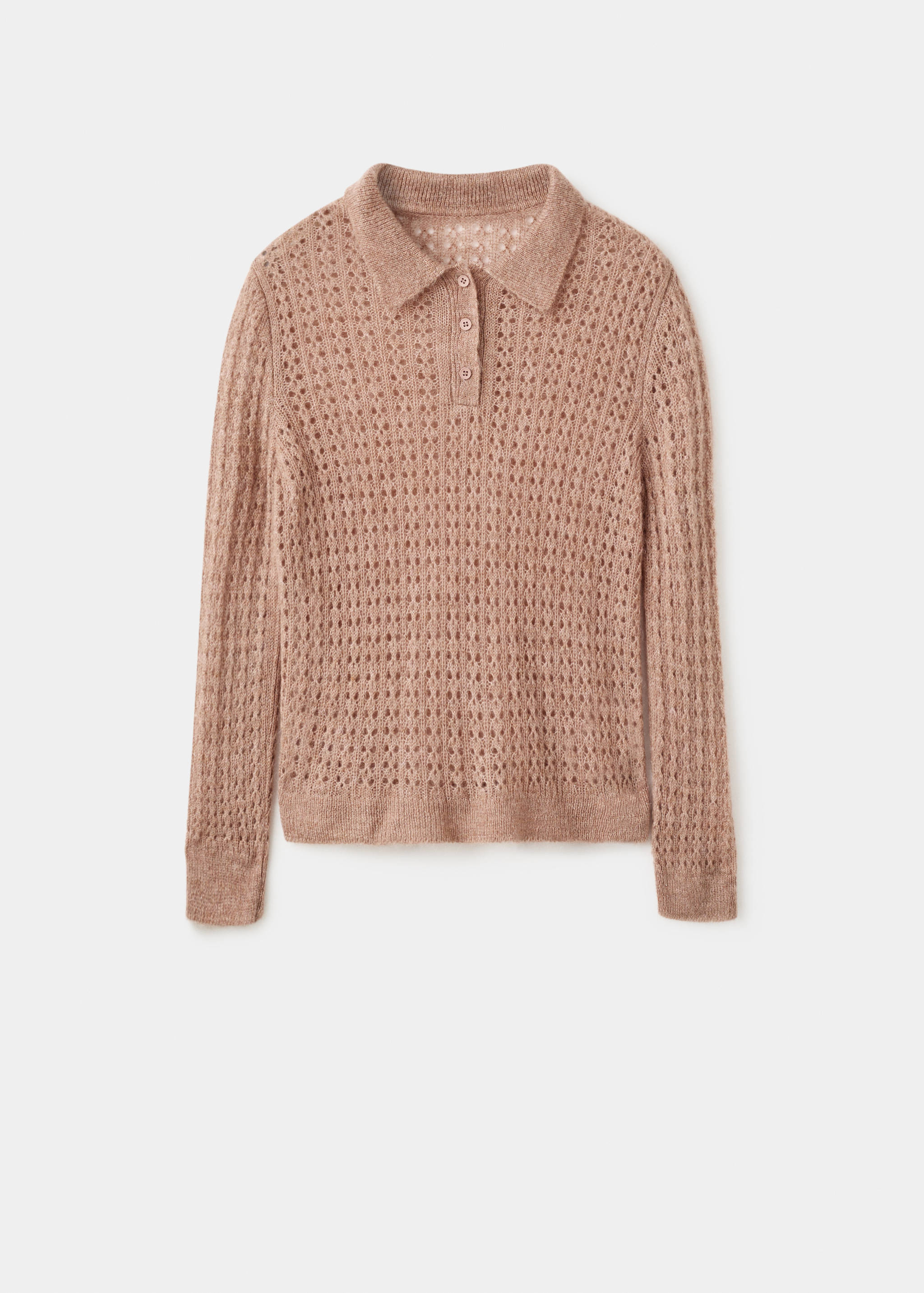 Openwork knitted polo-neck sweater - Article without model