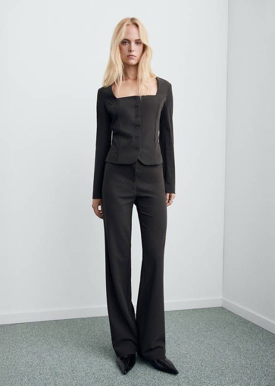 Crop kumaş blazer ceket
