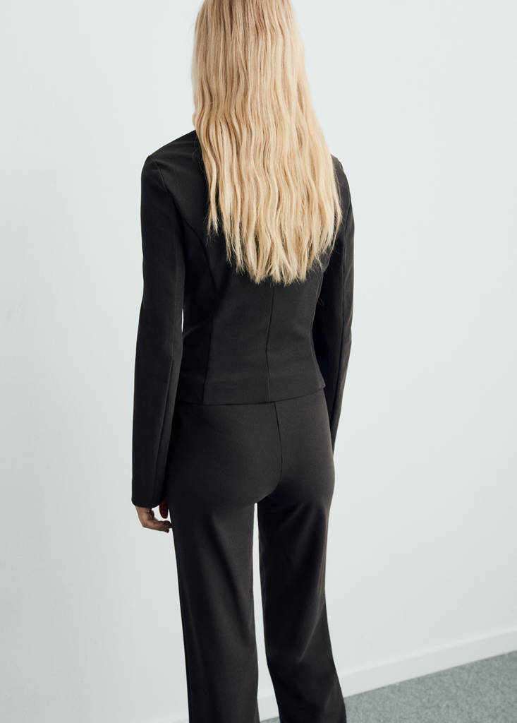 Tailored cropped suit jacket — Grey