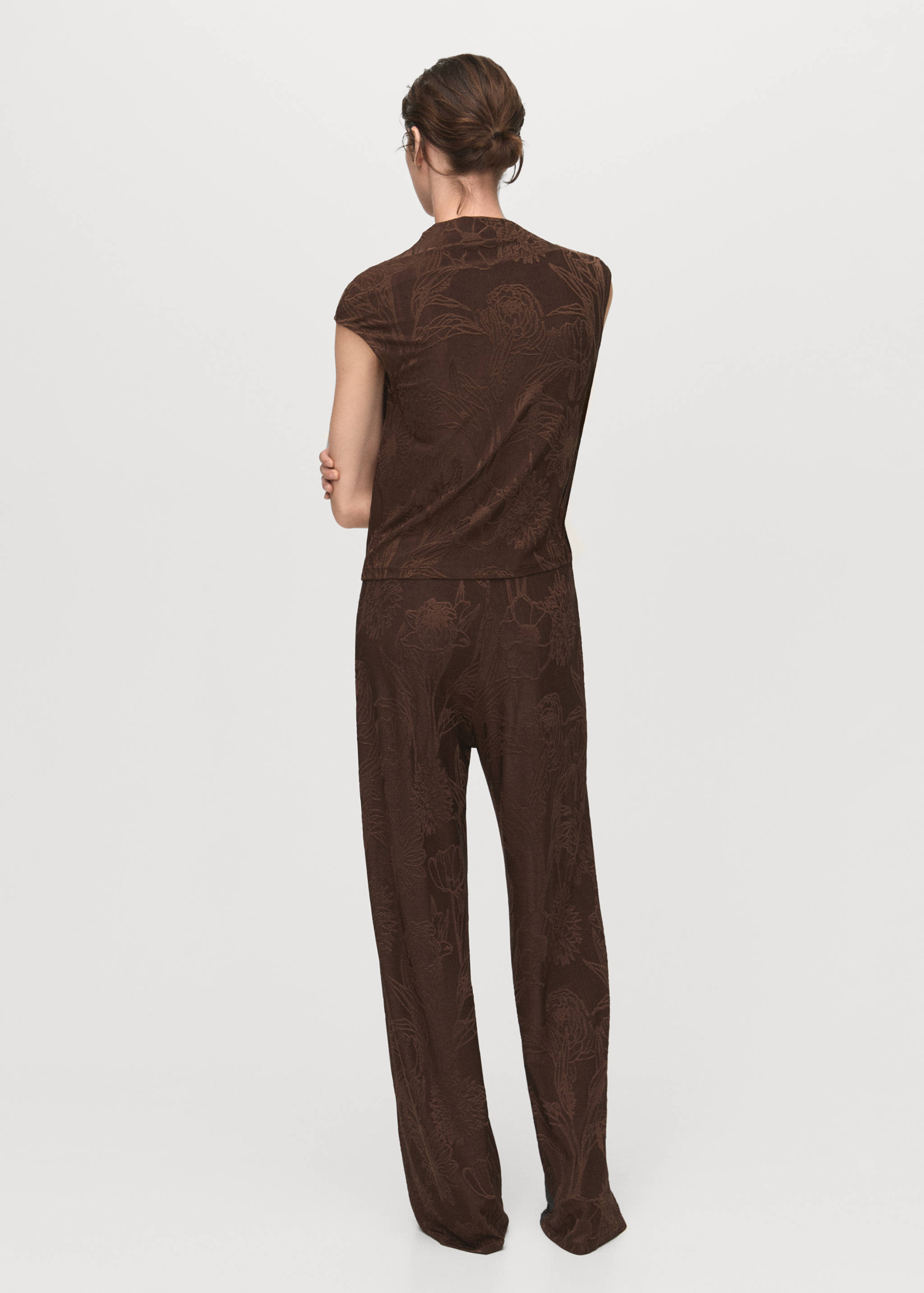 Jacquard floral-print straight pants - Reverse of the article