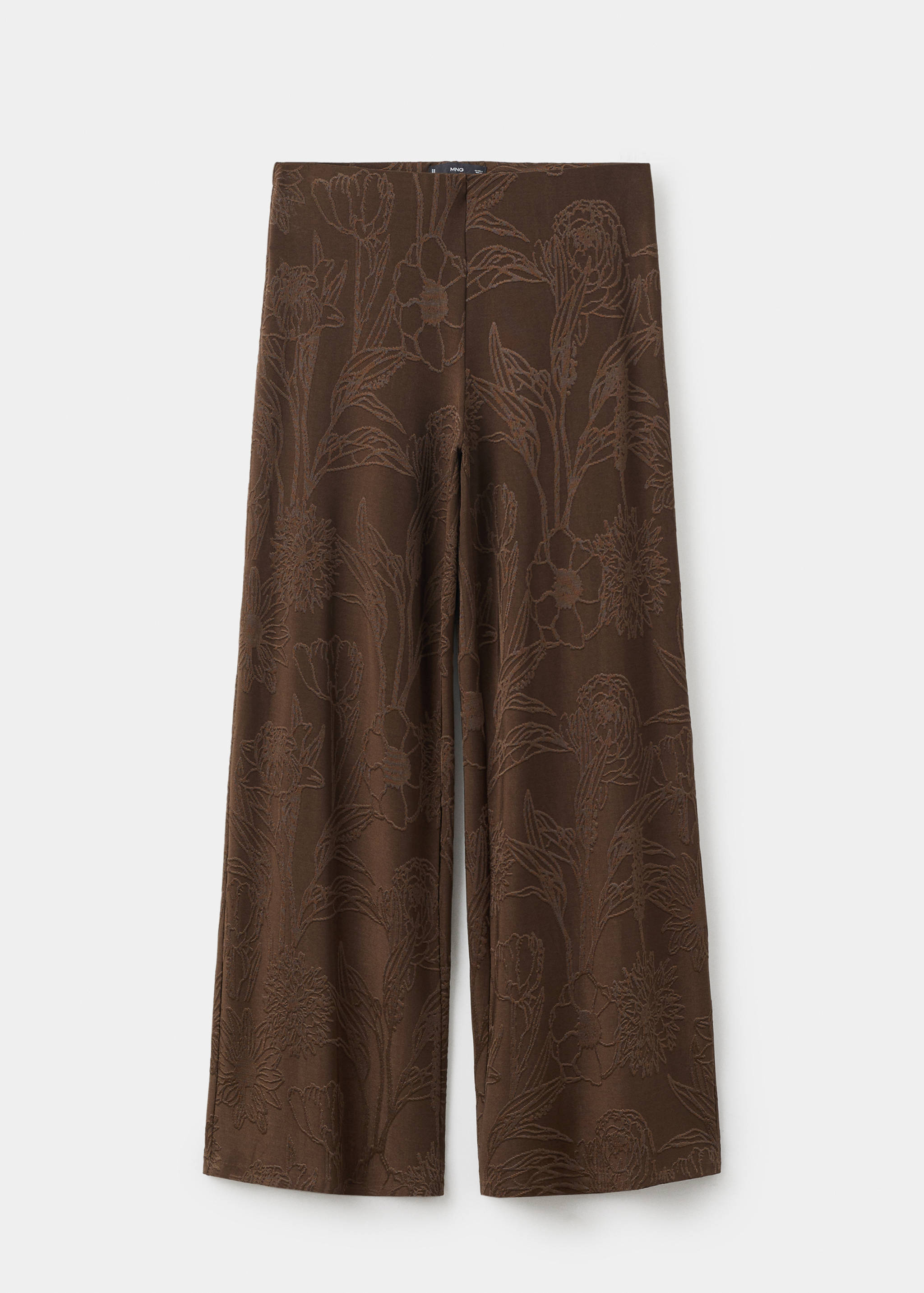 Pantalon jacquard fleuri droit - Article sans modèle