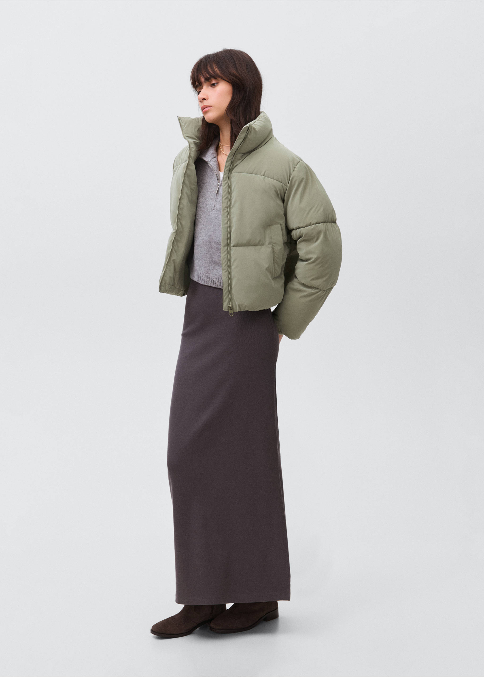 Soft quilted anorak - General plane, Pastel Green. Ref: 17055967-00.