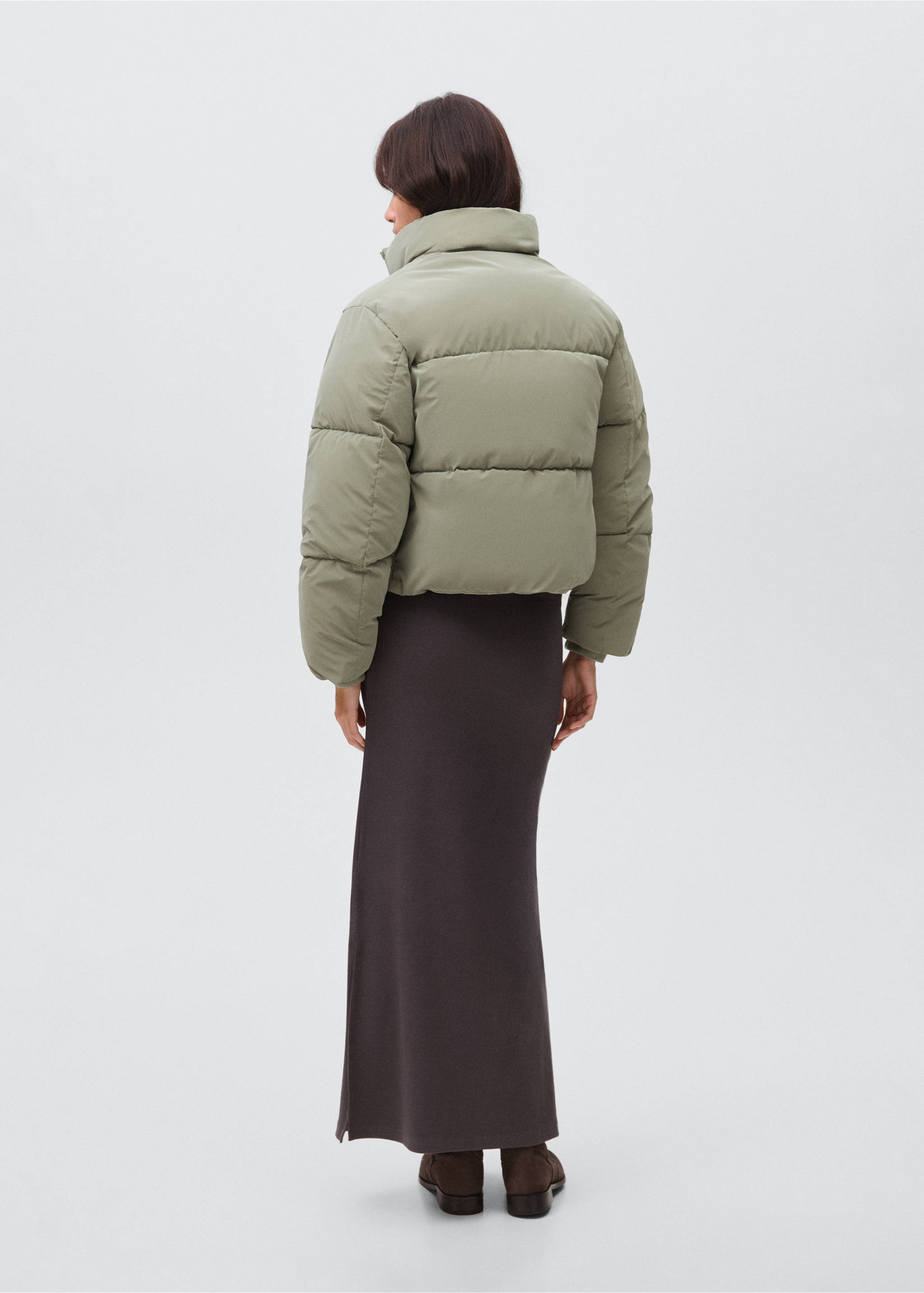 Soft quilted anorak - Reverse of the article, Pastel Green. Ref: 17055967-00.