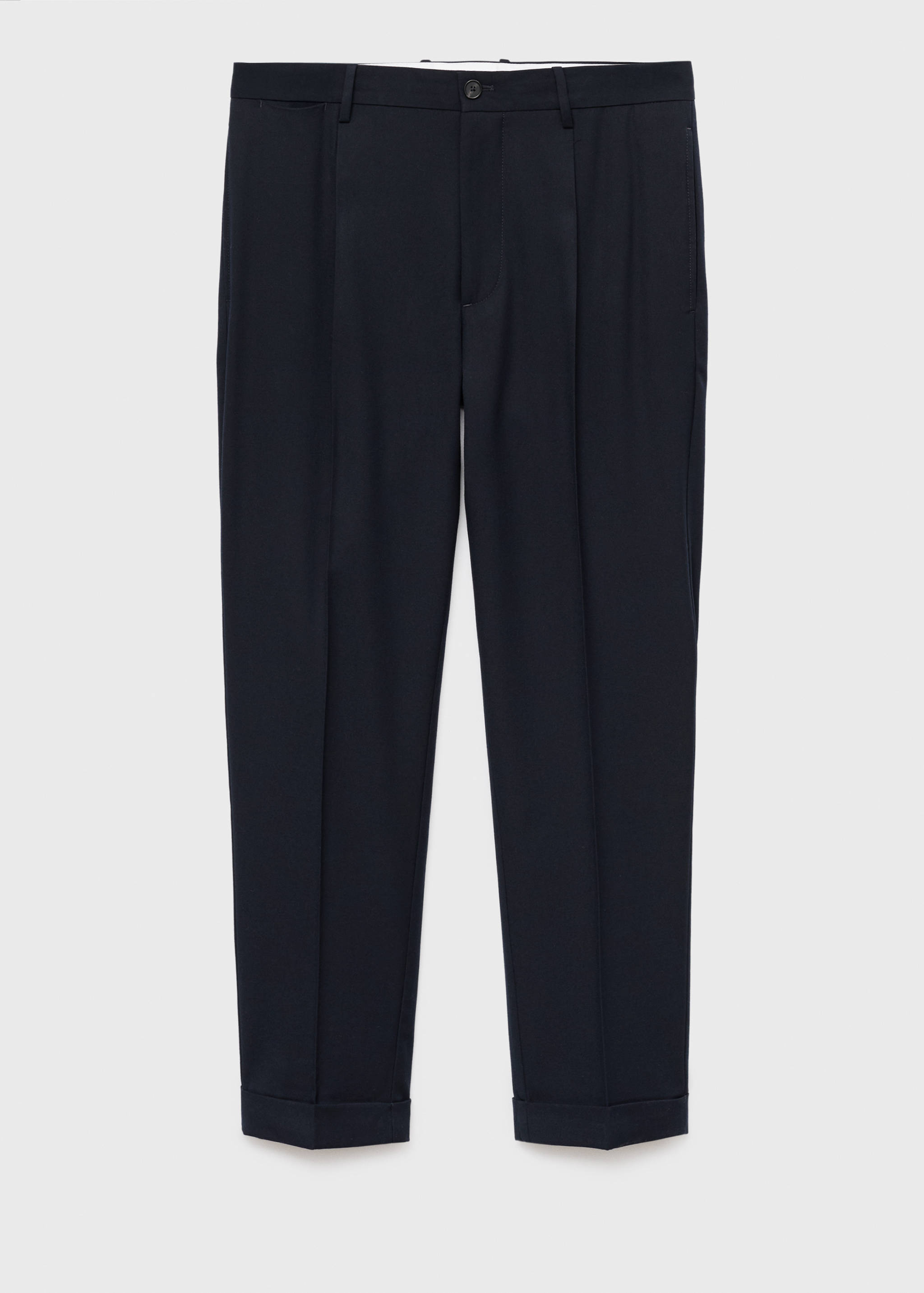 Regular-fit pleated flannel pants - Article without model