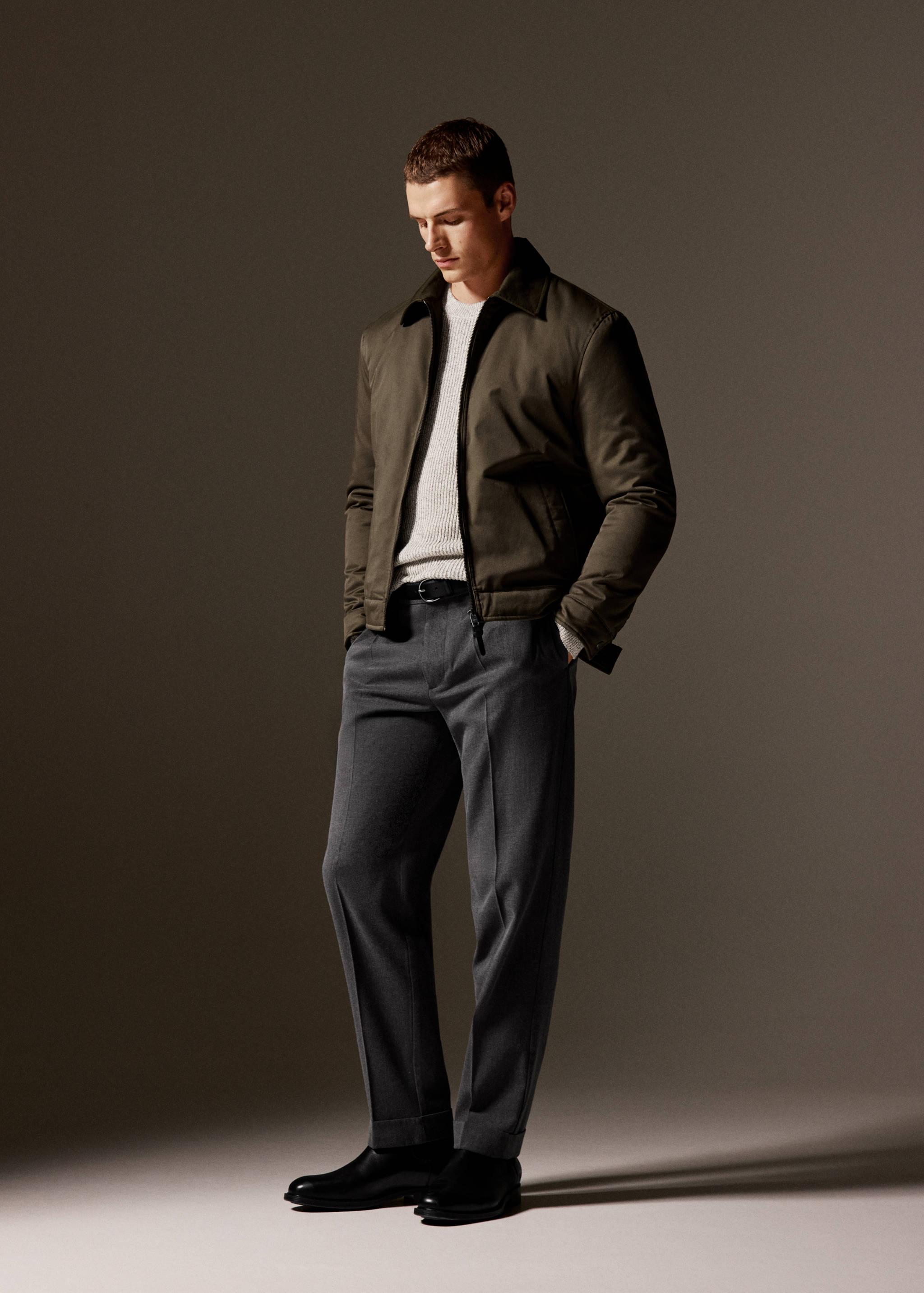 Regular-fit pleated flannel trousers - Details of the article 5