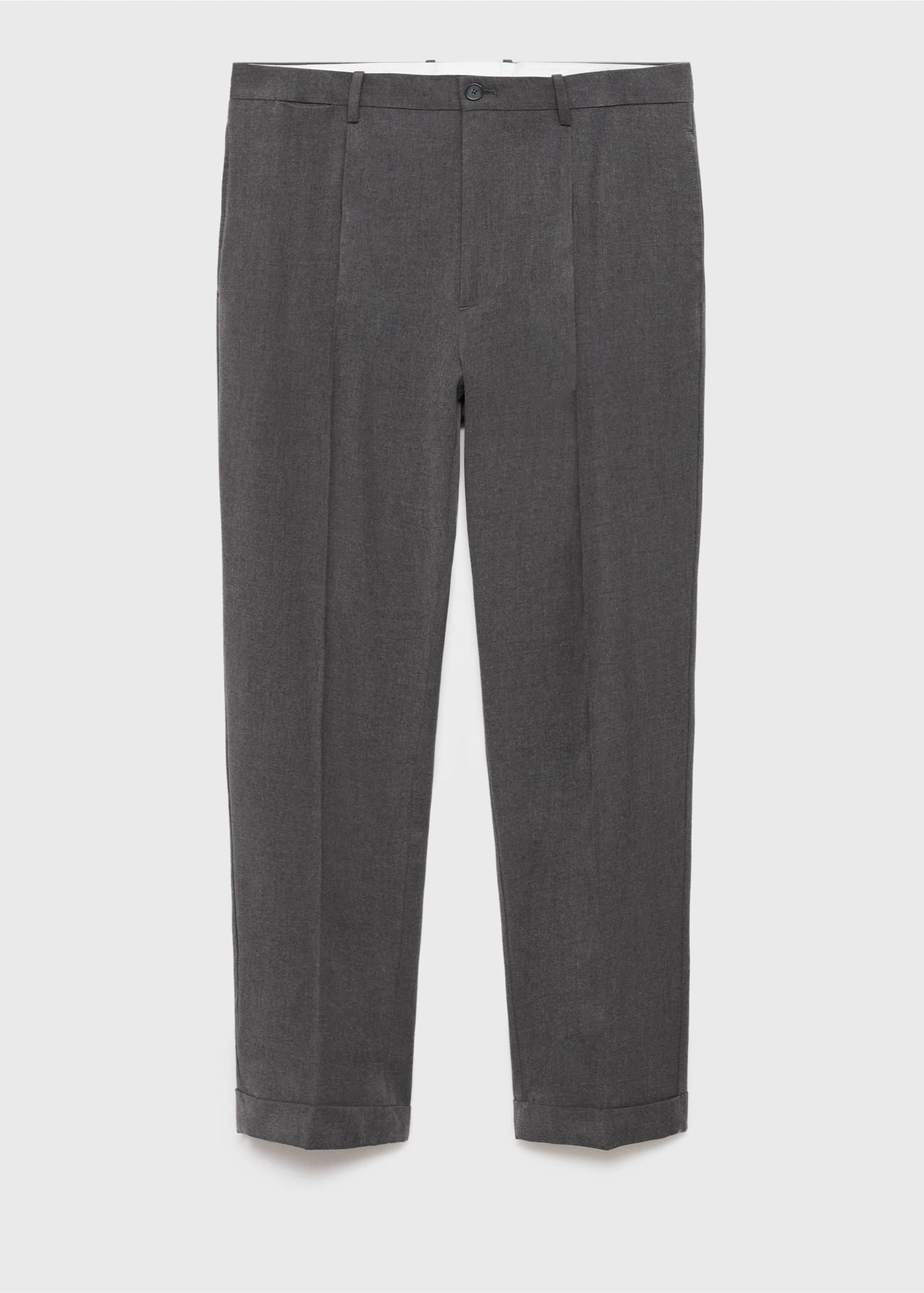 Pantalón franela regular fit pinzas - Artículo sin modelo, Gris medio vigoré. Ref: 17055968-00.