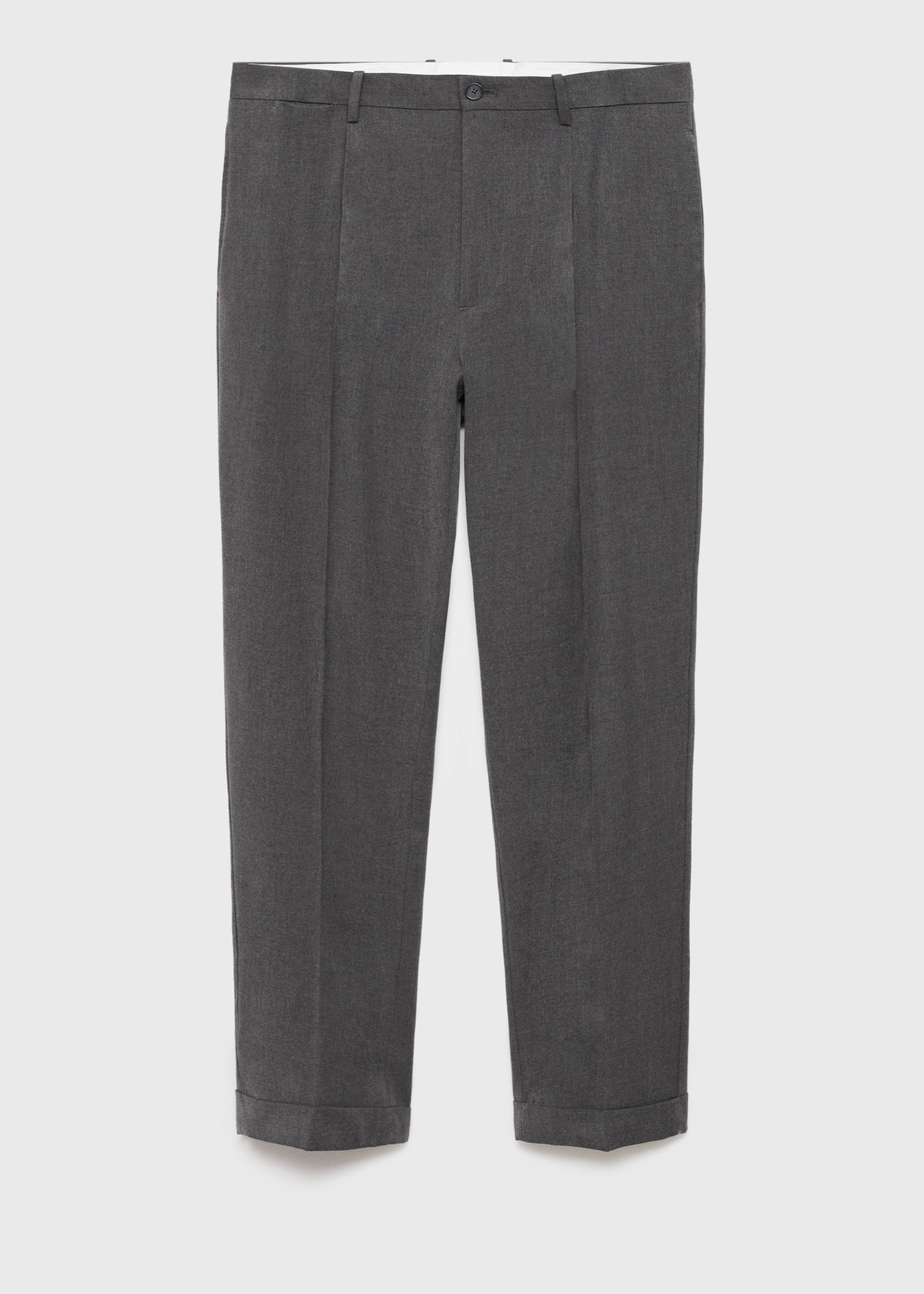 Regular-fit pleated flannel pants - Article without model