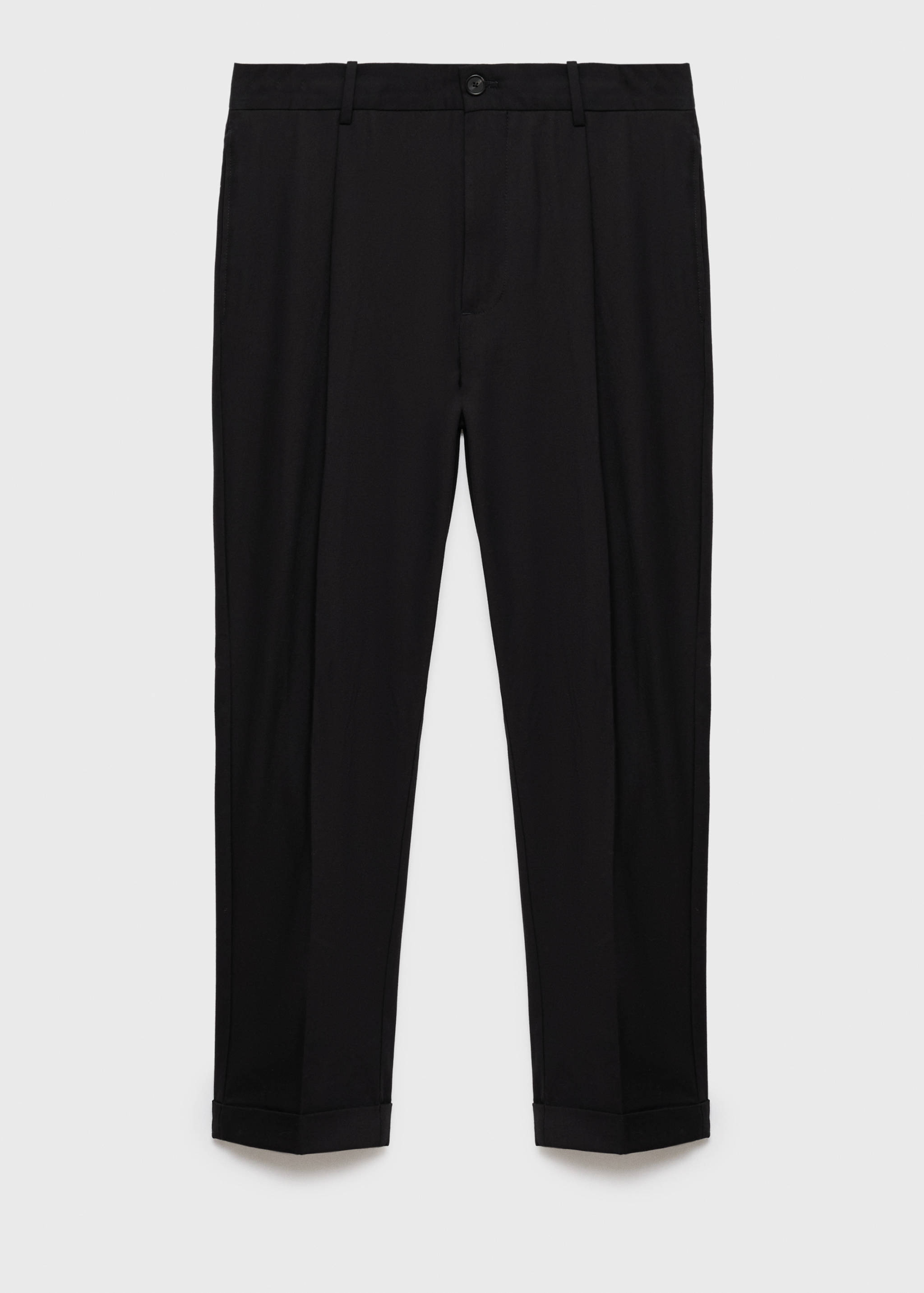 Flanellen regular-fit bandplooibroek - Artikel zonder model