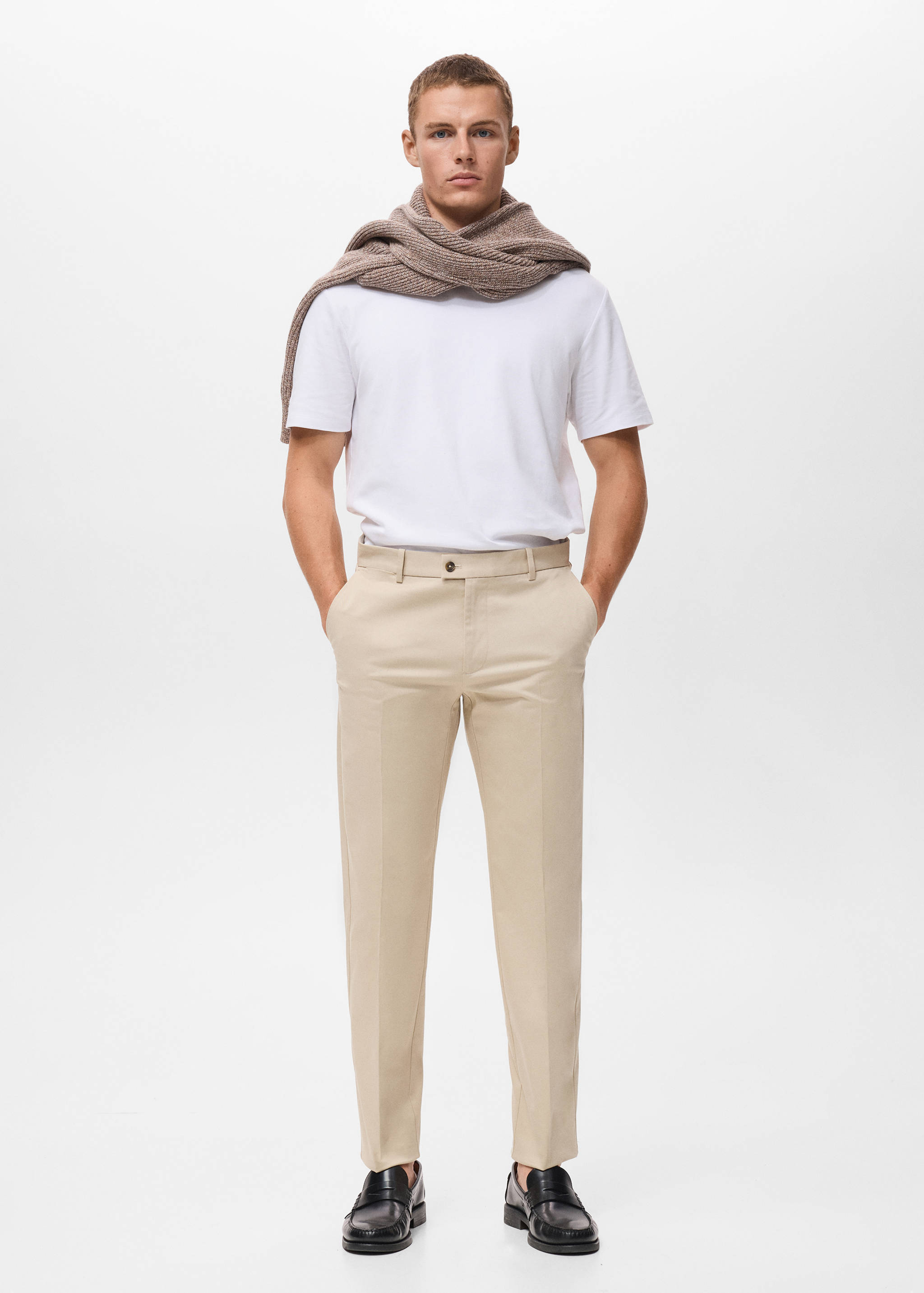 Regular-fit cotton trousers - General plane