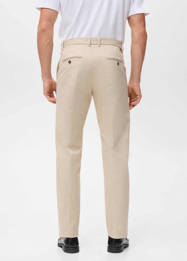 Regular-fit cotton trousers — Ecru