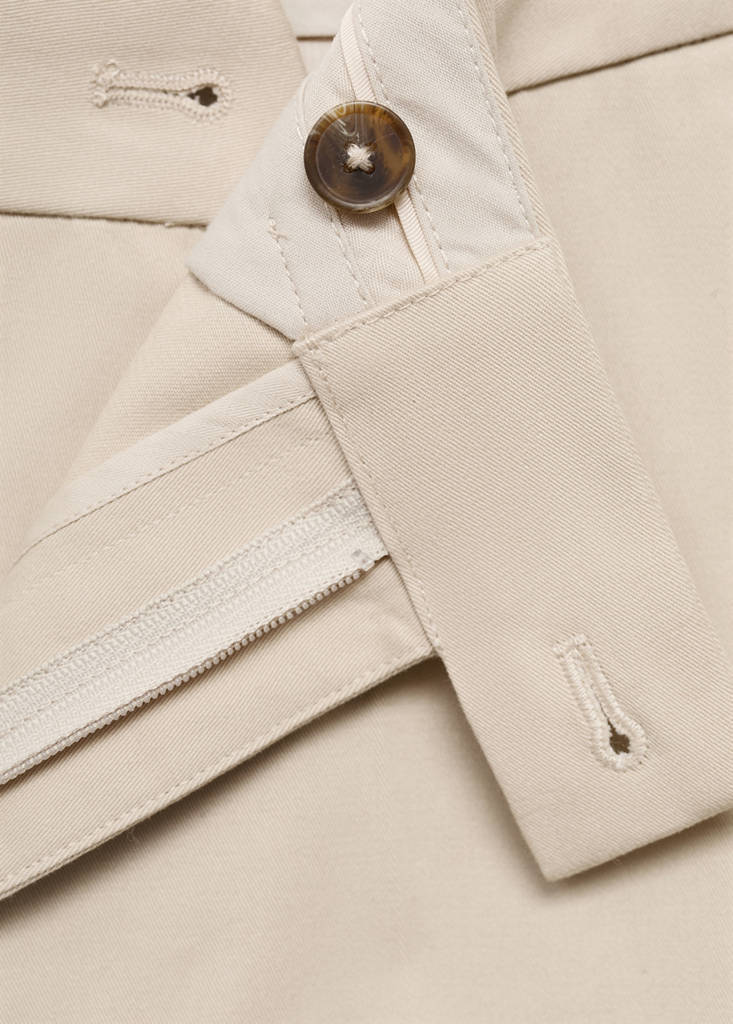 Regular-fit cotton trousers — Ecru