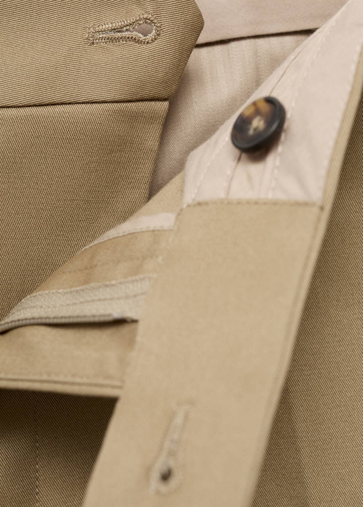 Regular-fit cotton trousers — Beige