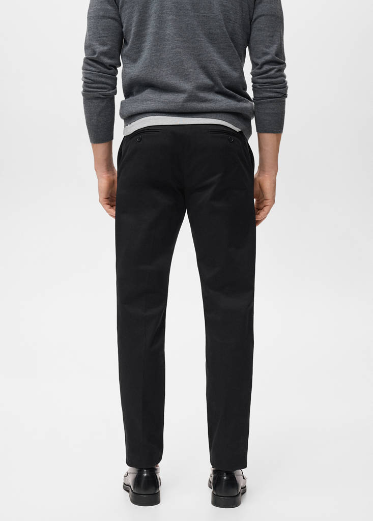 Regular-fit cotton trousers — Navy
