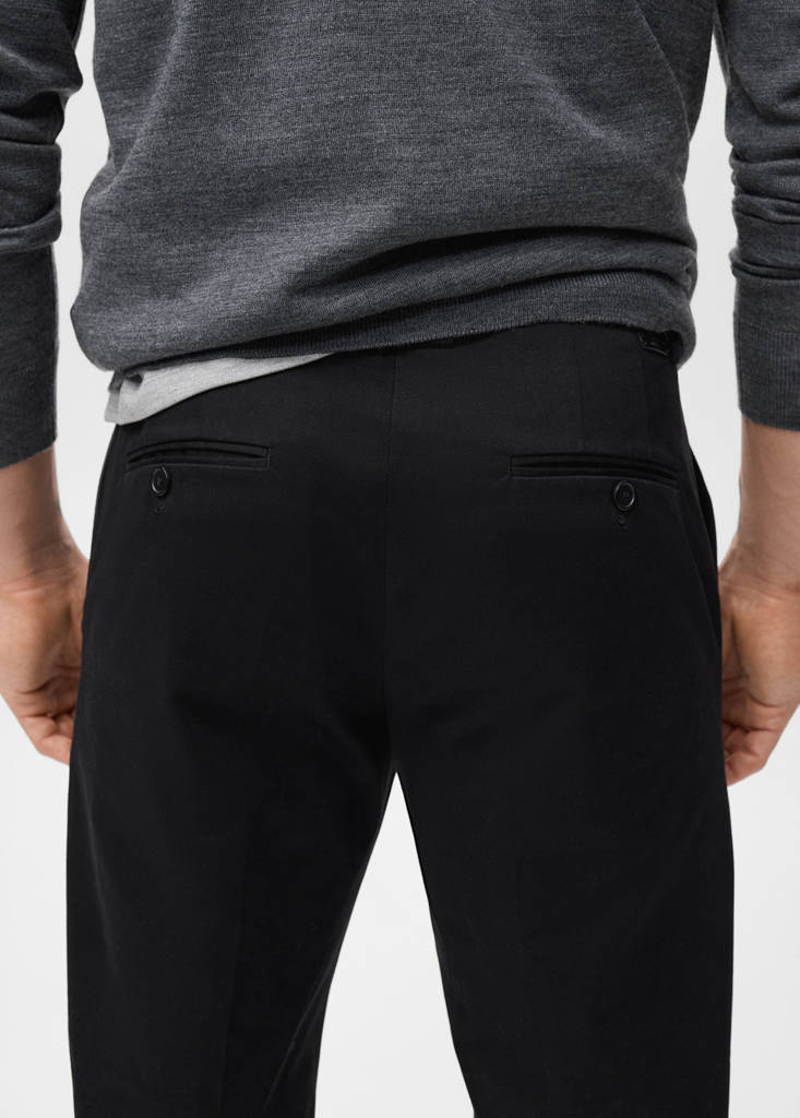 Regular-fit cotton trousers — Navy