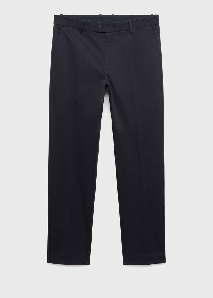 Regular-fit cotton trousers — Navy