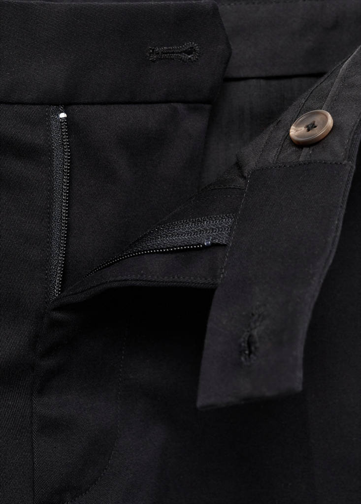 Regular-fit cotton trousers — Black