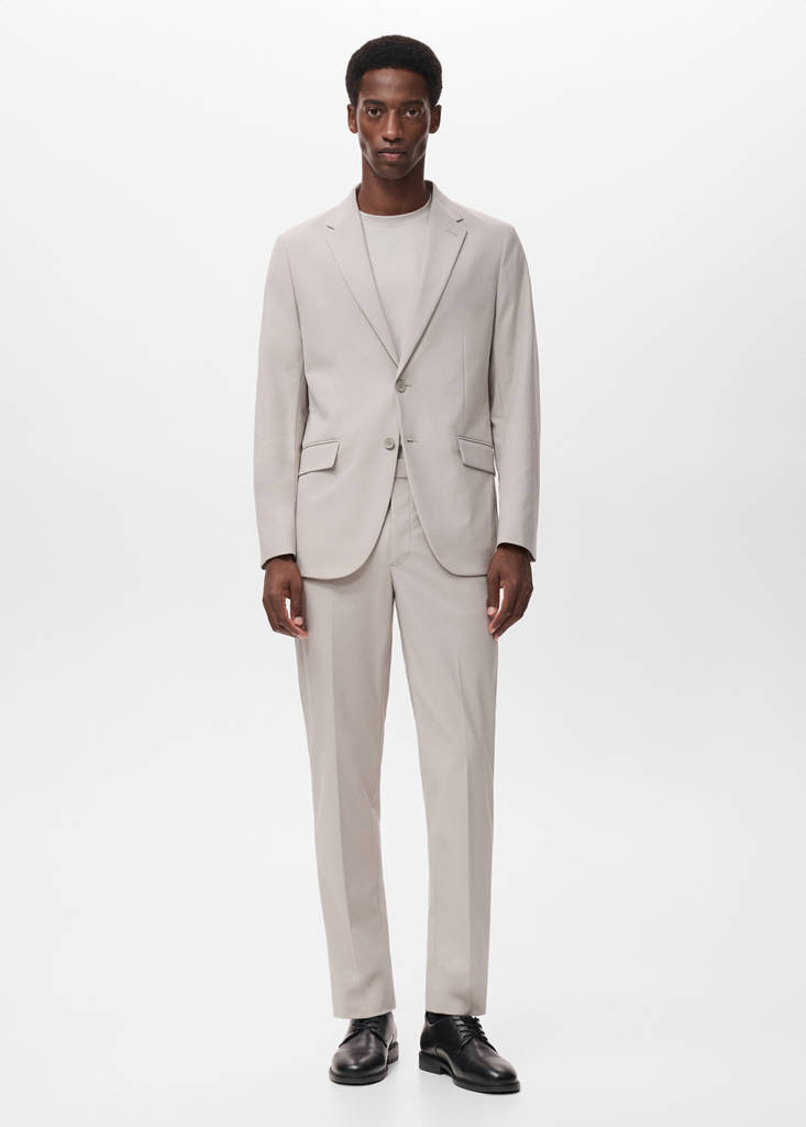 Zurich slim-fit Thermolite® suit jacket — Beige