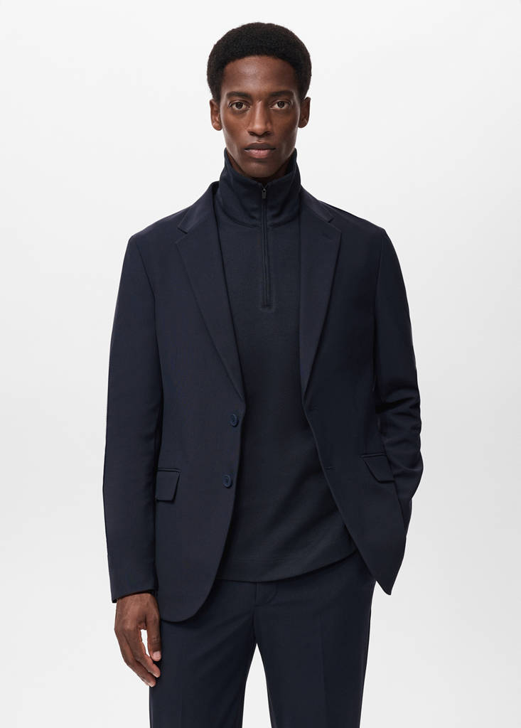 Zurich slim-fit Thermolite® suit jacket — Navy