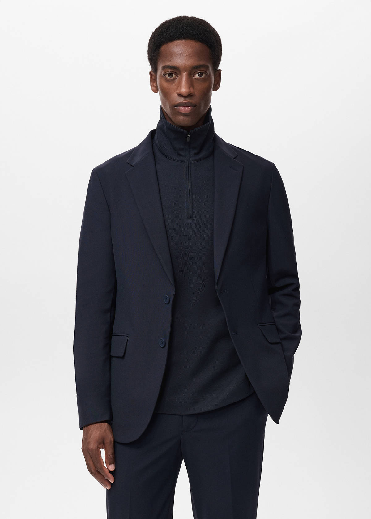 Zurich slim-fit Thermolite® suit jacket — Navy