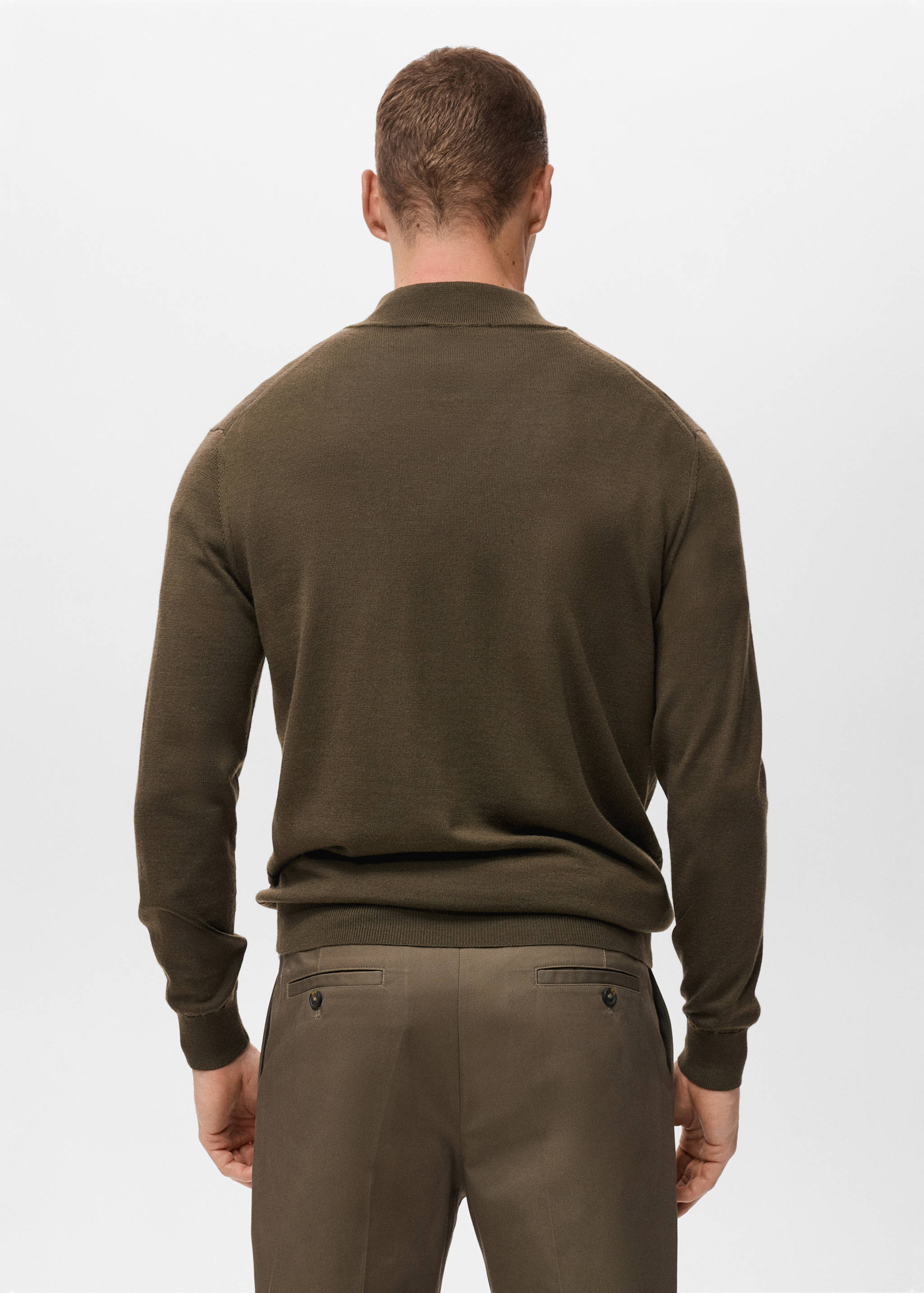 كنزة برقبة بيركنز 100% صوف ميرينو - الجهة الخلفية للمنتج