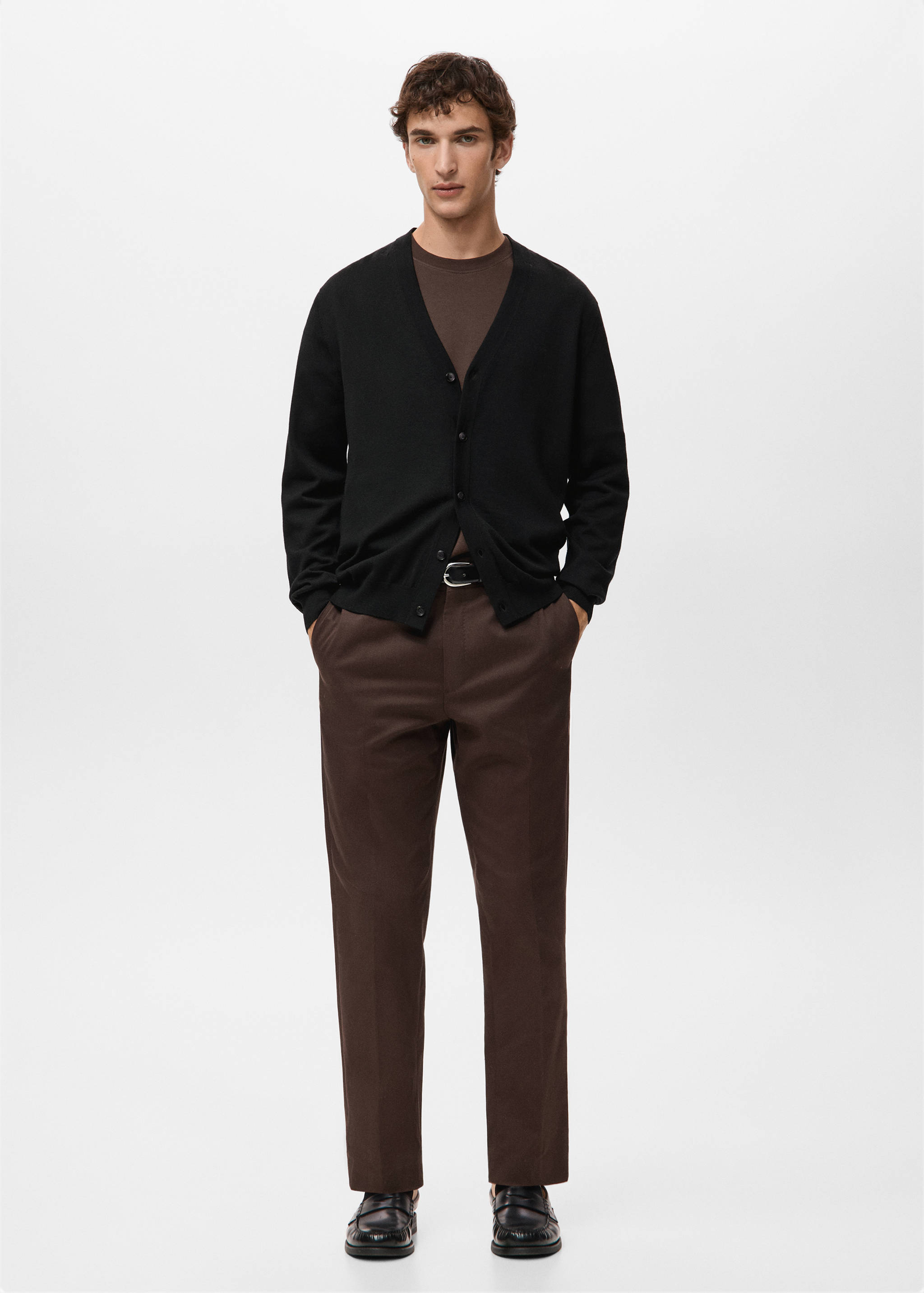 100% merino wool cardigan - General plane