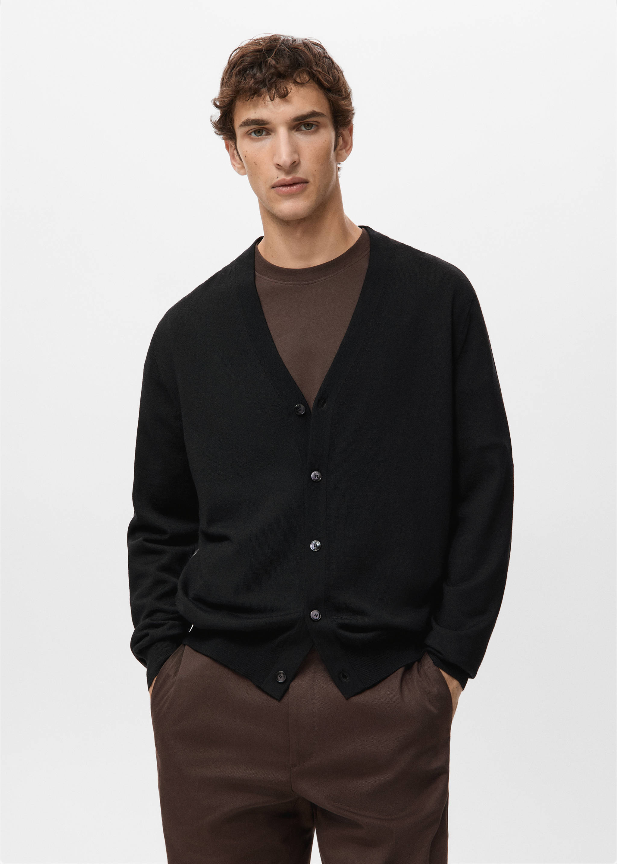100% merino wool cardigan - Medium plane