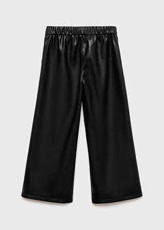 Straight leather-effect trousers — Black 3