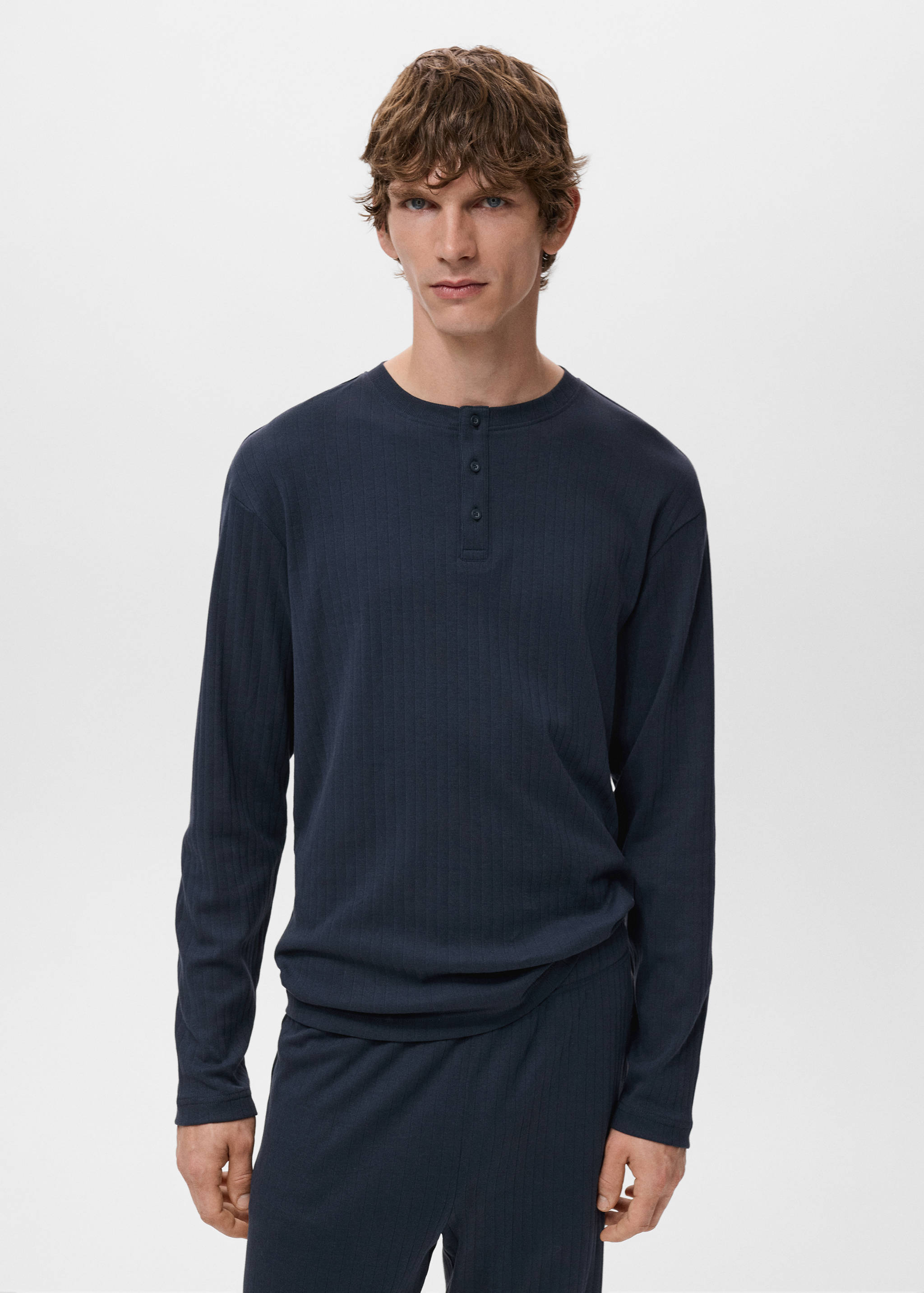 Lange pyjama 100% katoen - Middenvlak