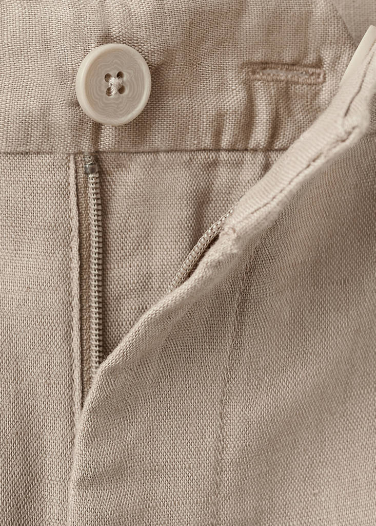 Linen-cotton blend Bermuda short — Beige