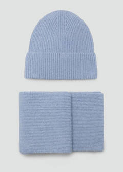 Ribbed lurex scarf — Sky Blue 3