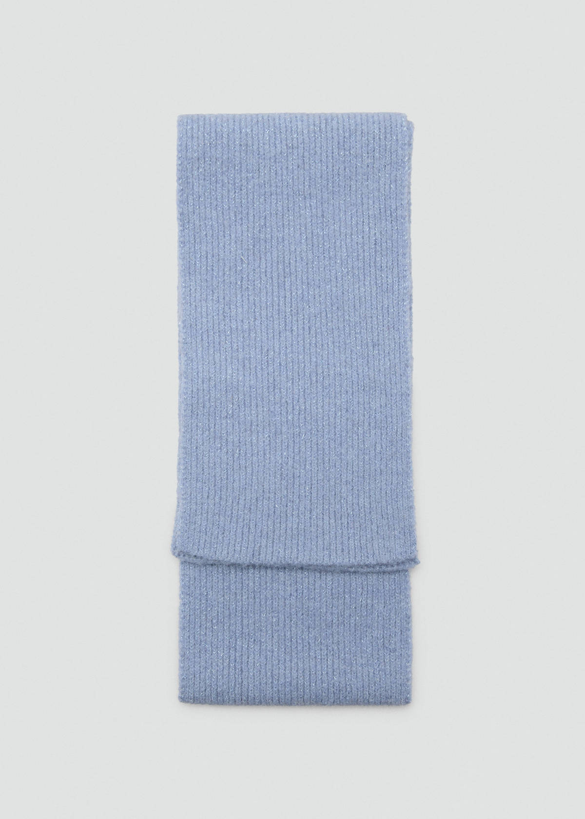 Ribbed lurex scarf — Sky Blue