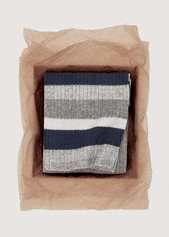 Striped knit scarf — Grey 5