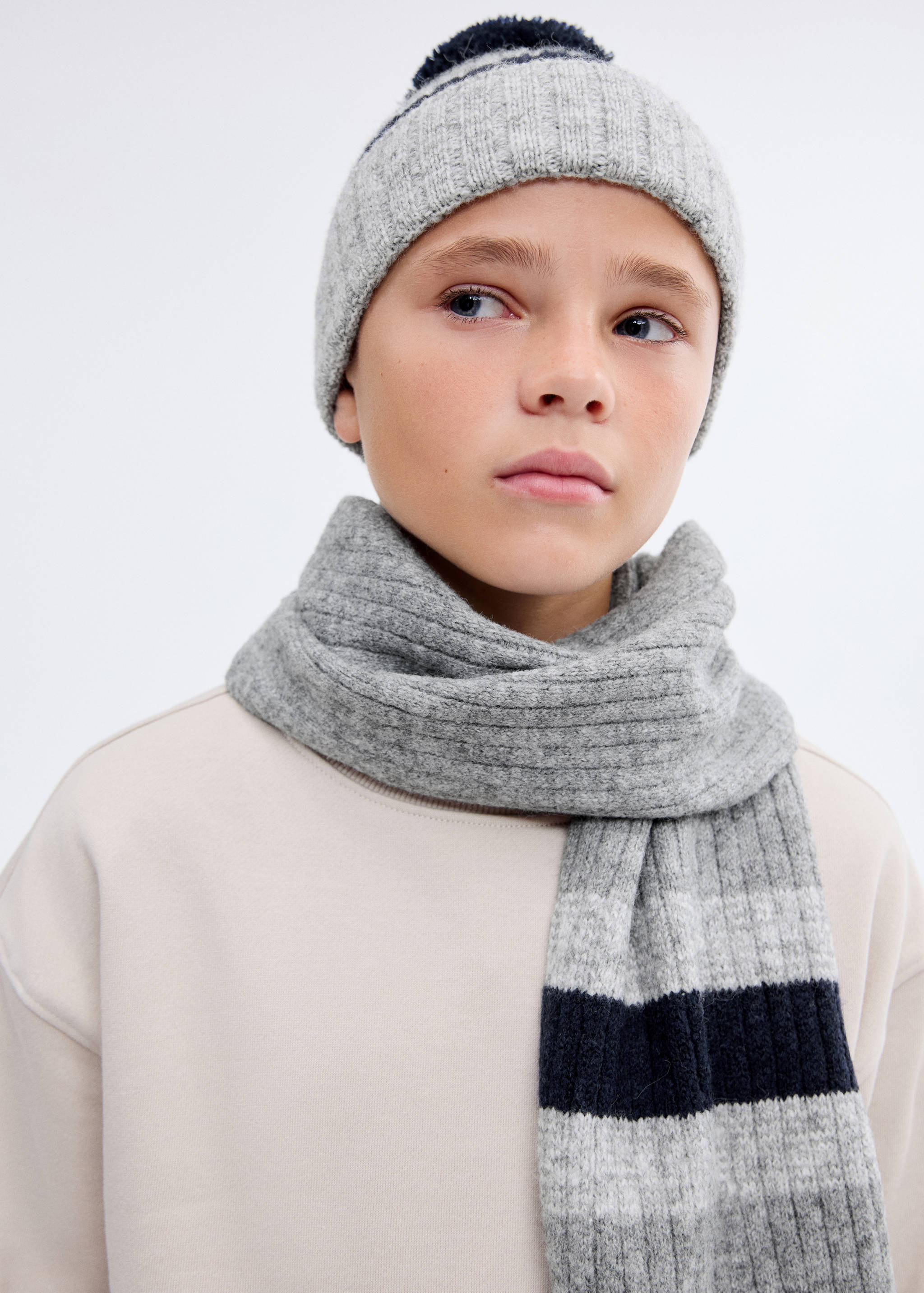 Striped knit scarf - General plane
