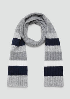 Striped knit scarf — Grey 4