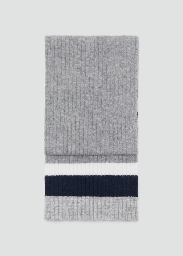 Striped knit scarf — Grey