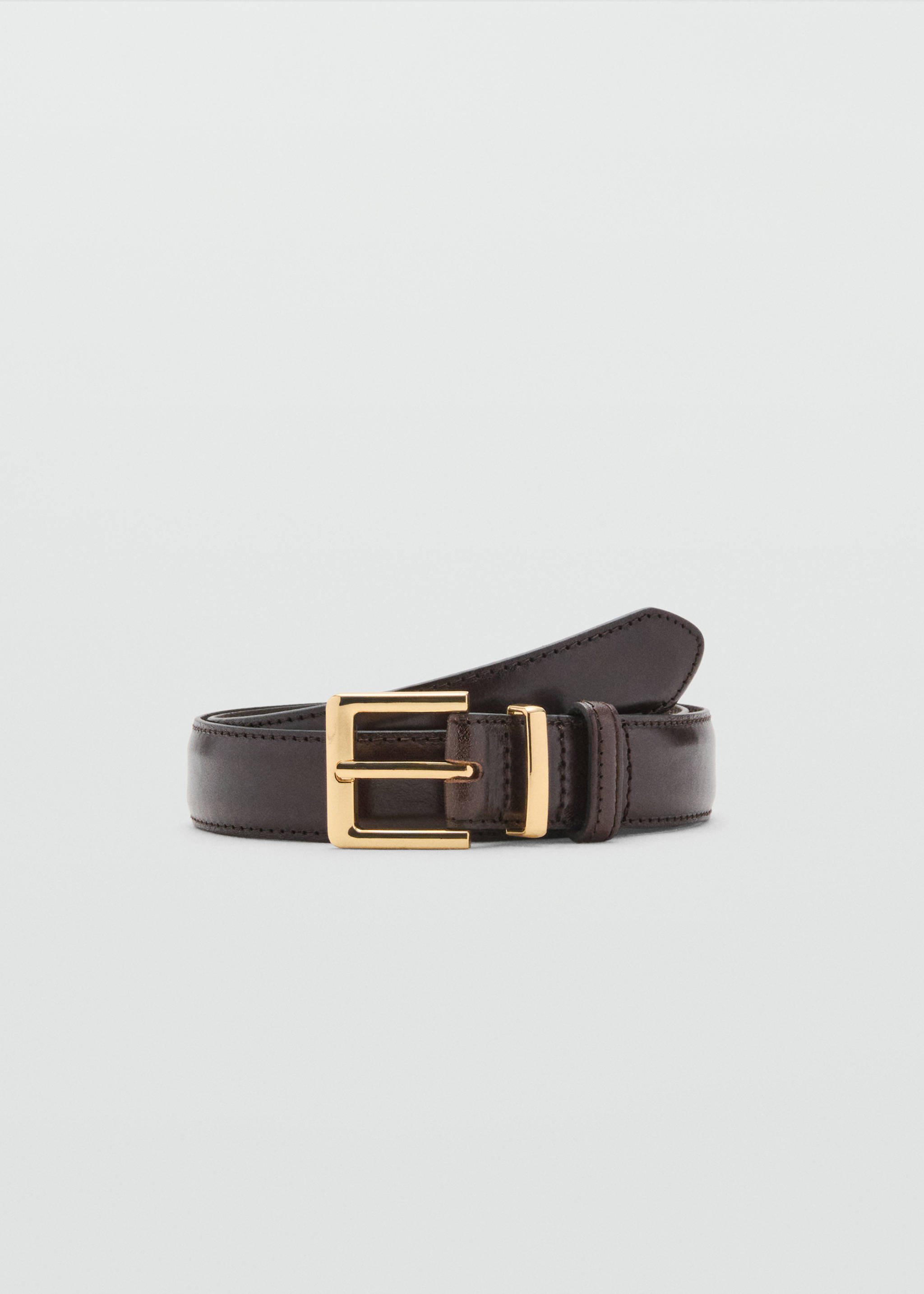 Leather belt with square buckle - Article without model
