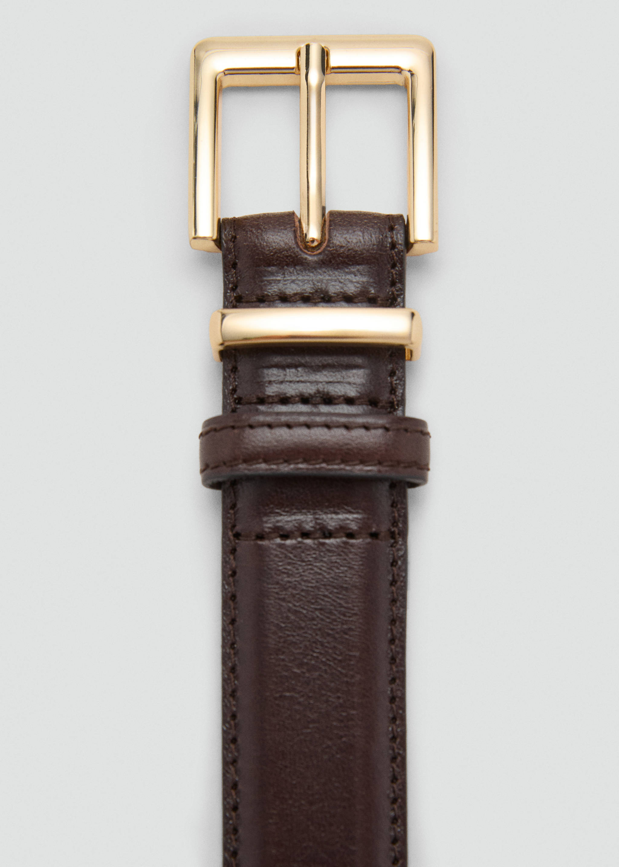 Leather belt with square buckle - Medium plane