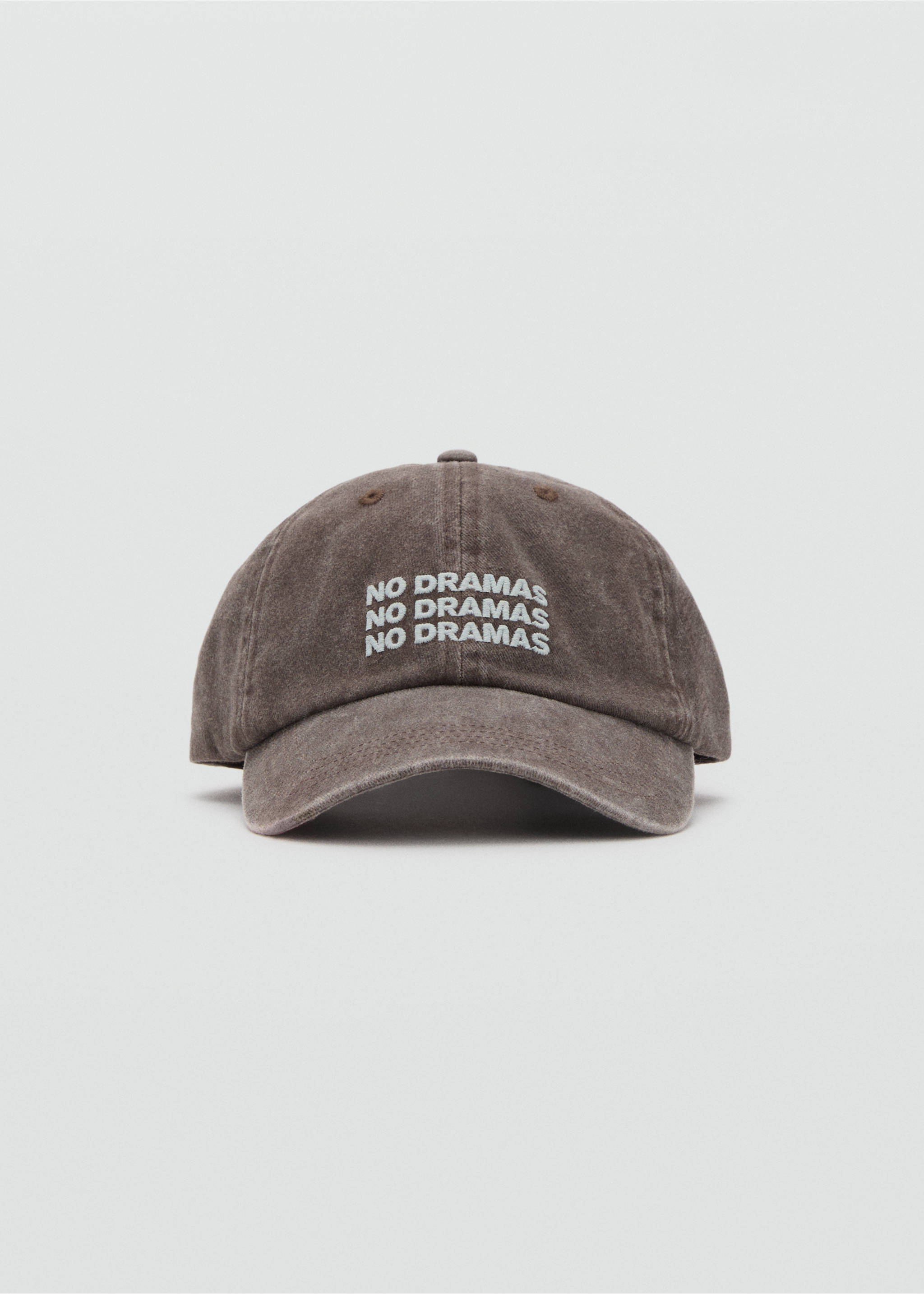 Gorra texto bordado - Plano medio, Marrón. Ref: 17055994-00.