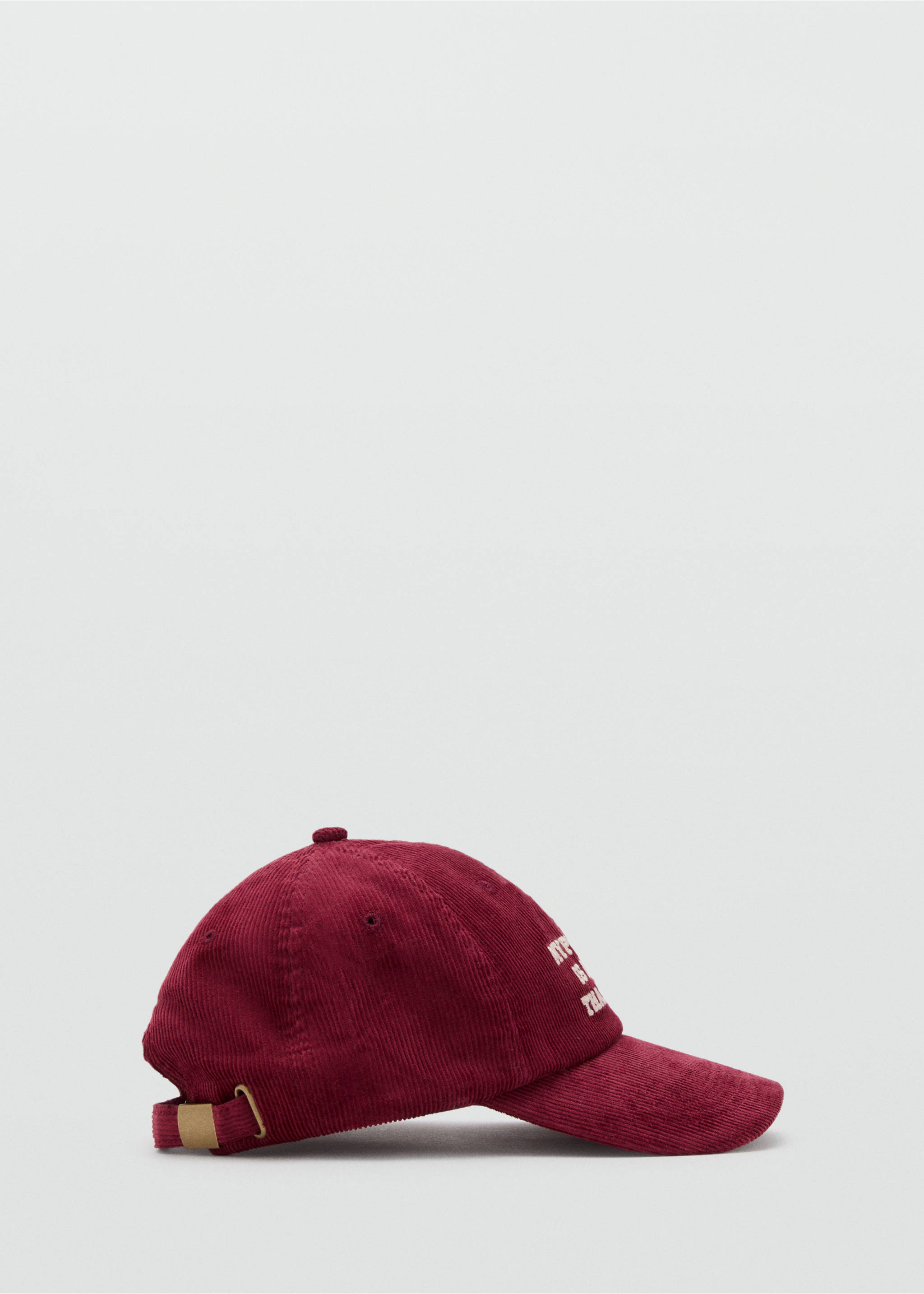 Embroidered corduroy cap - Article without model, Red. Ref: 17055995-00.