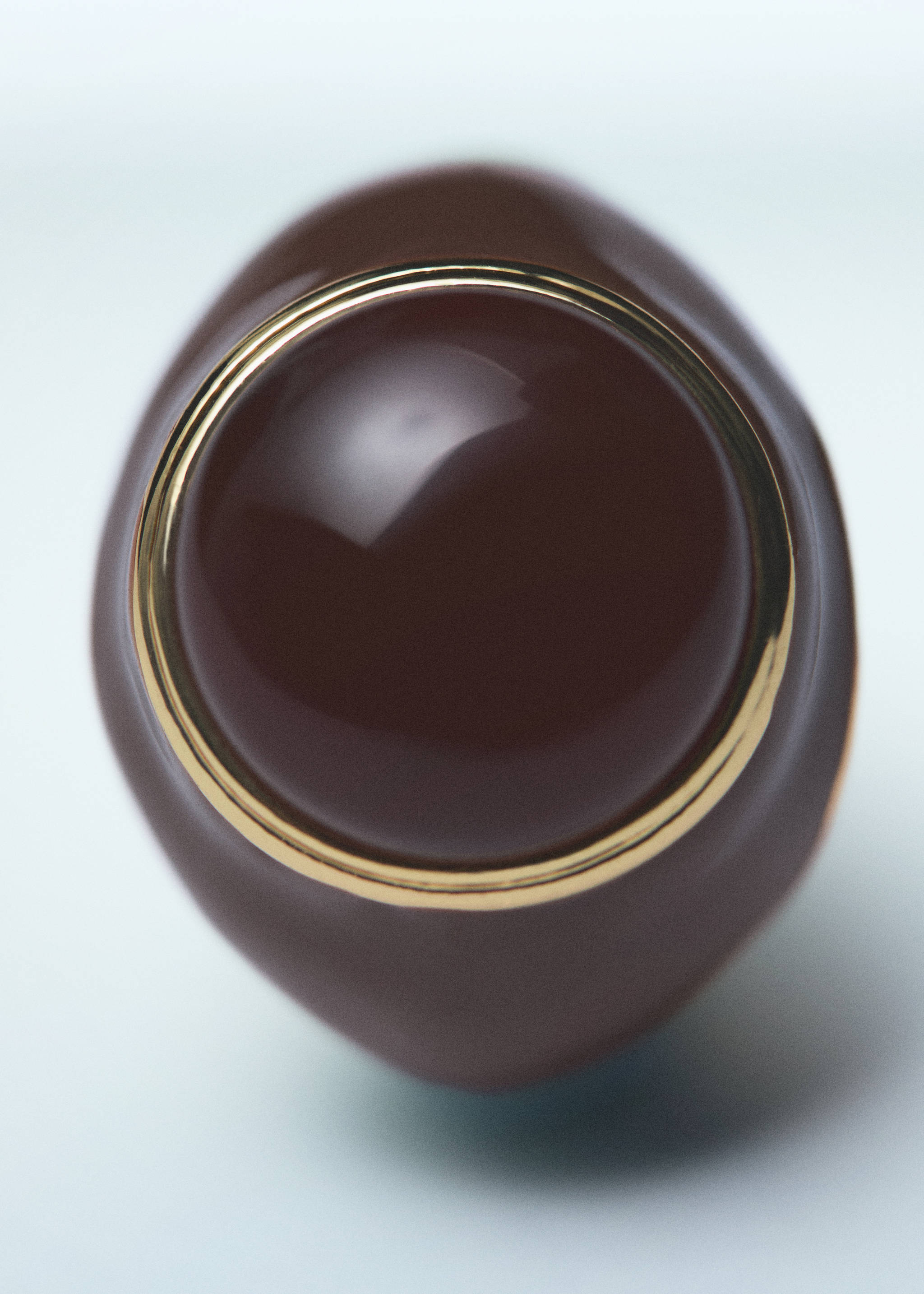 Bague pierre semi-précieuse - Plan général, Marron. Ref: 17055998-00.