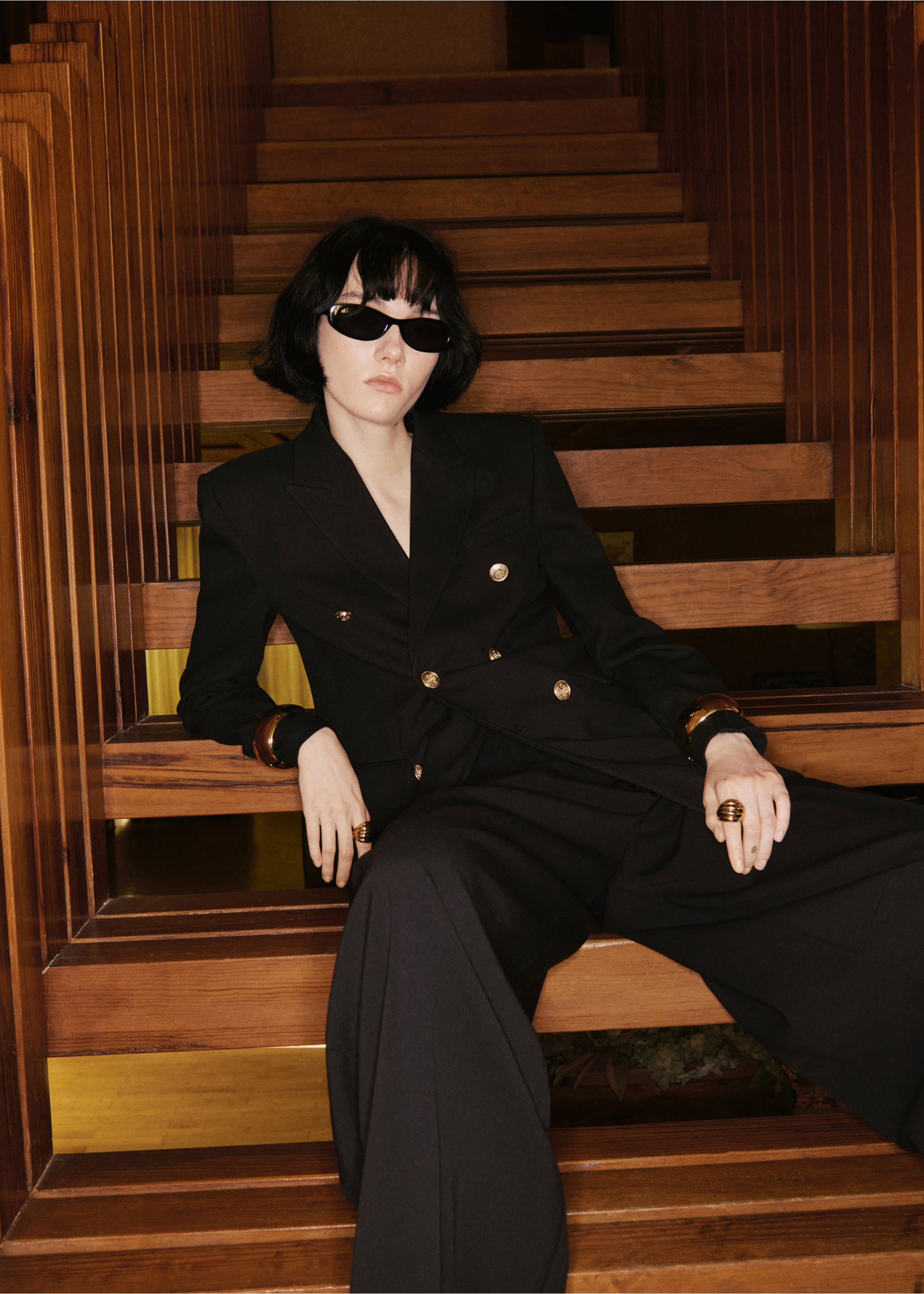 Double-breasted blazer - General plane, Black. Ref: 17056004-00.