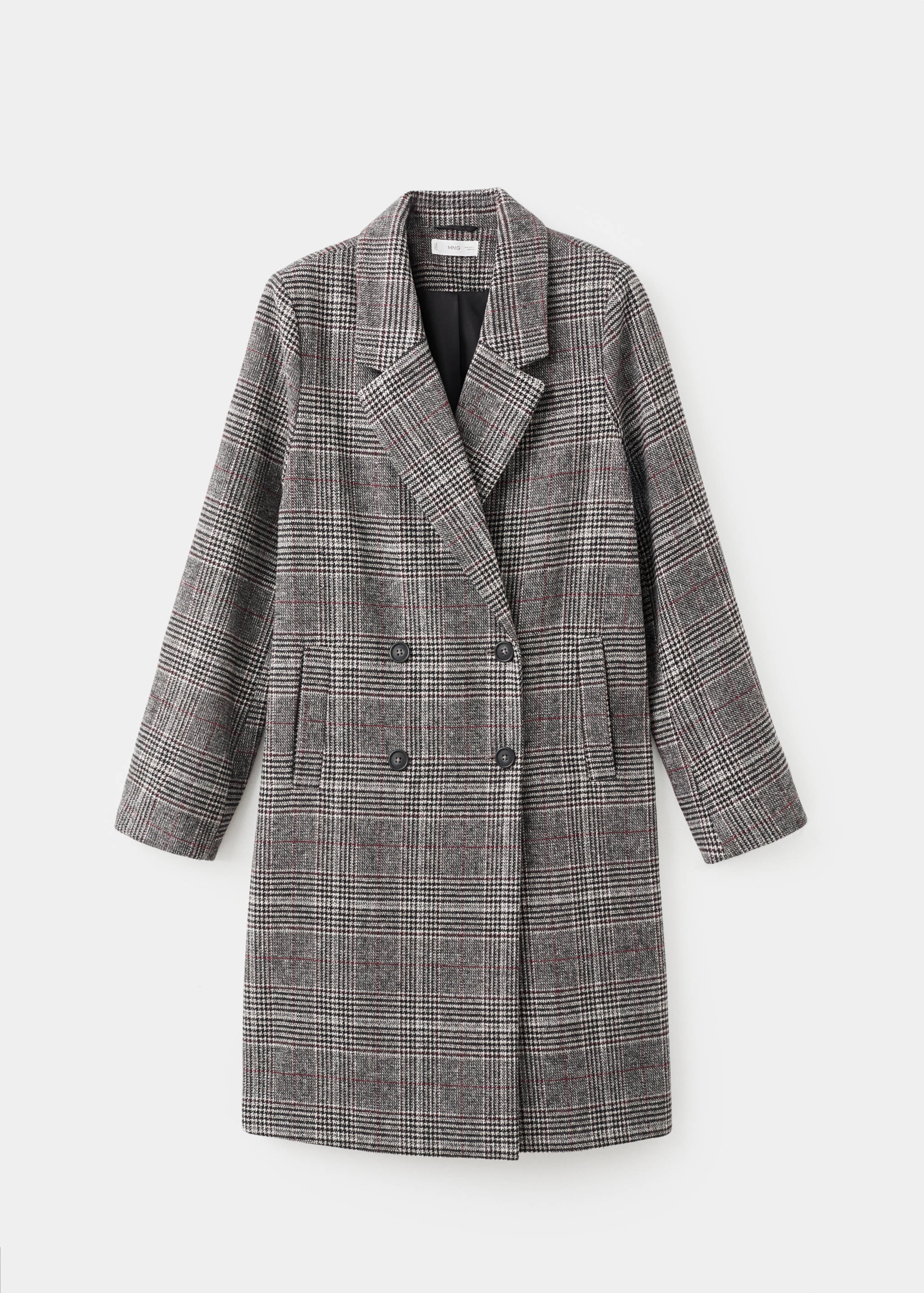 Check wool-blend coat - Article without model