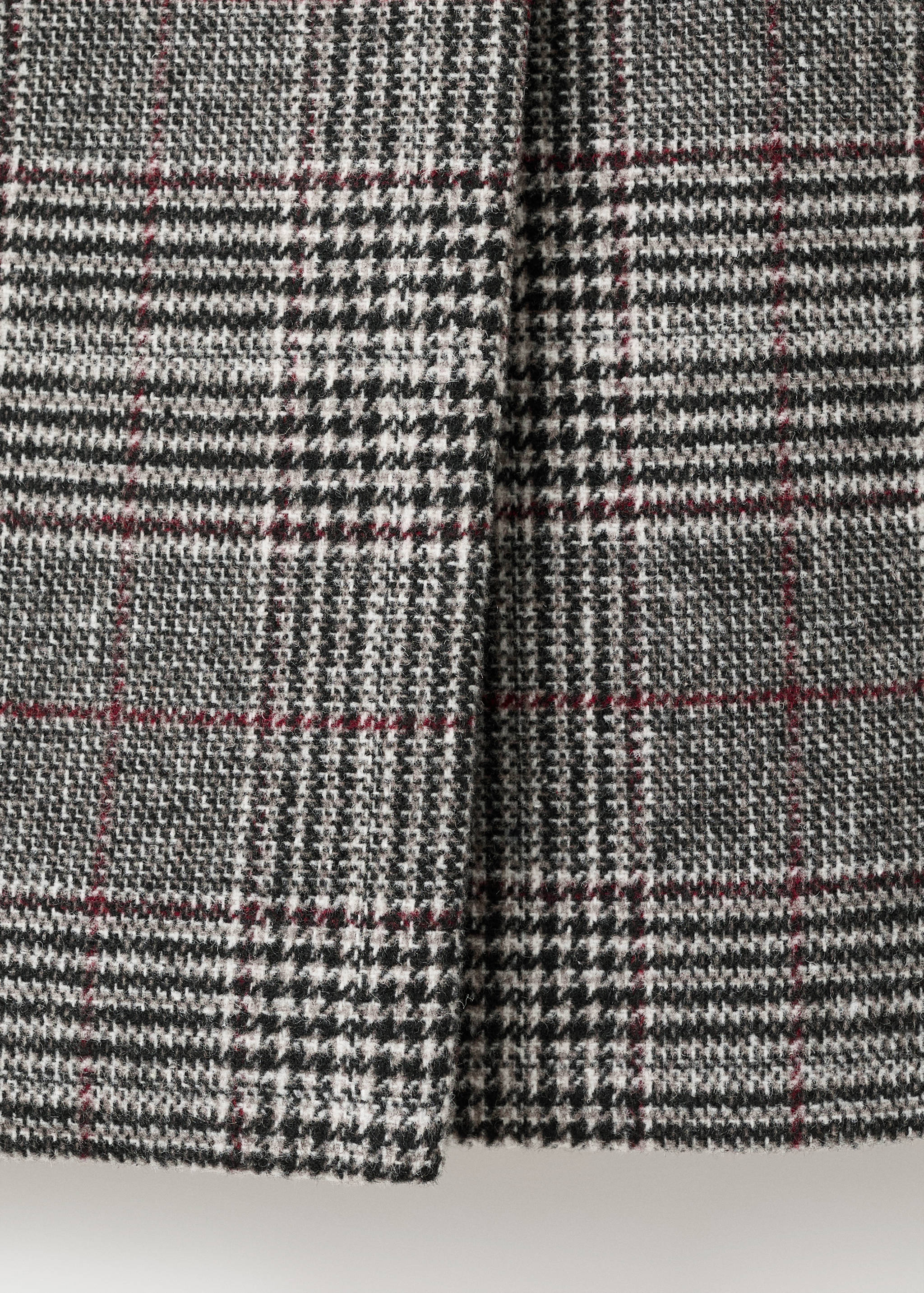 Check wool-blend coat - Details of the article 0