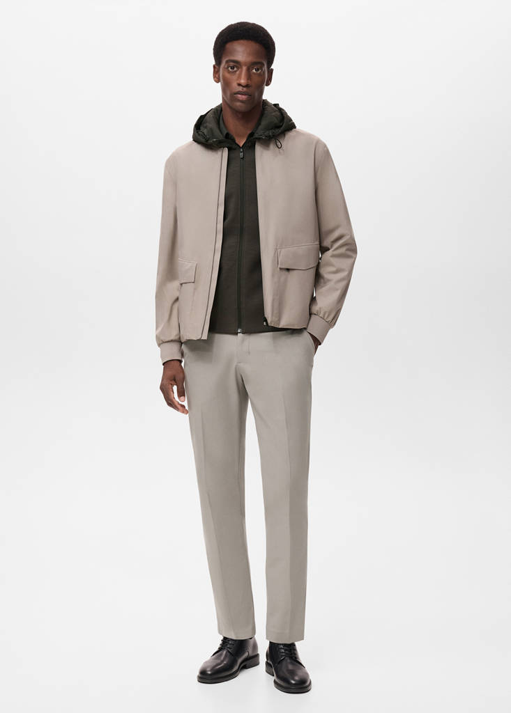 Slim-fit thermoregulating trousers — Light/Pastel Grey