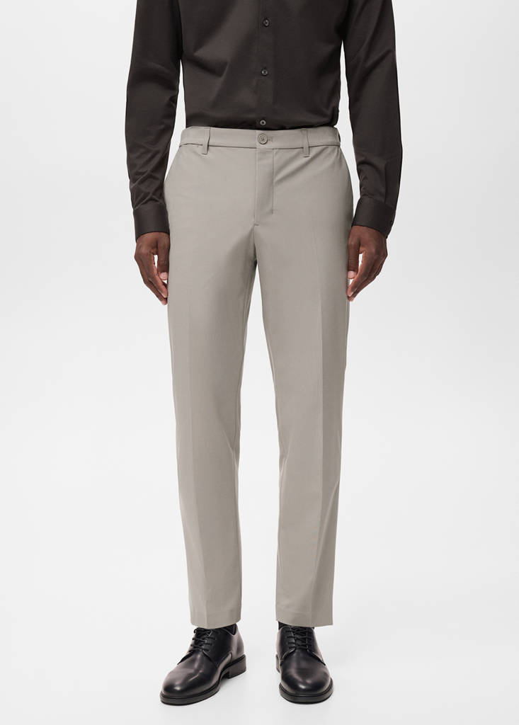 Slim-fit thermoregulating trousers — Light/Pastel Grey