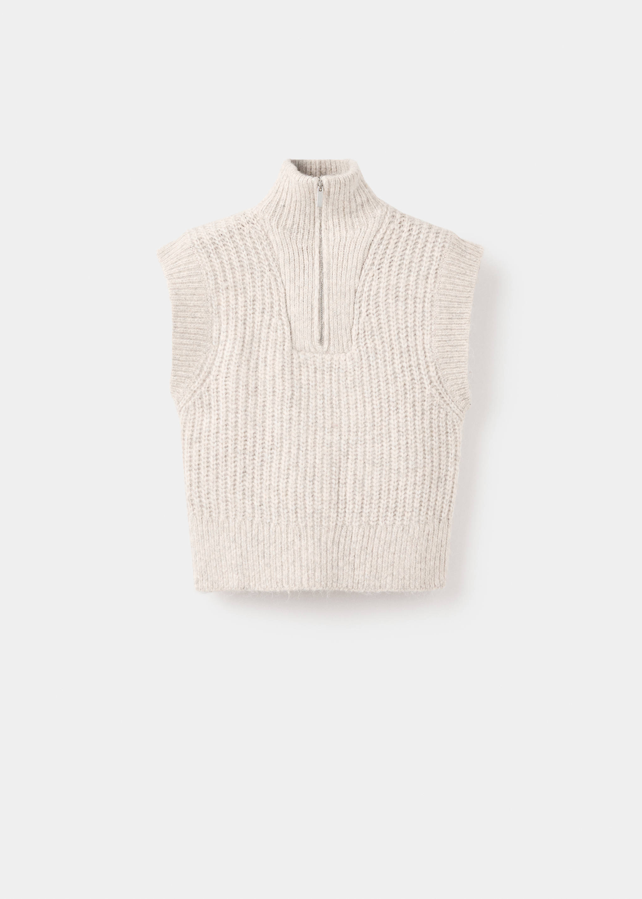 Perkins-neck knitted waistcoat - Article without model