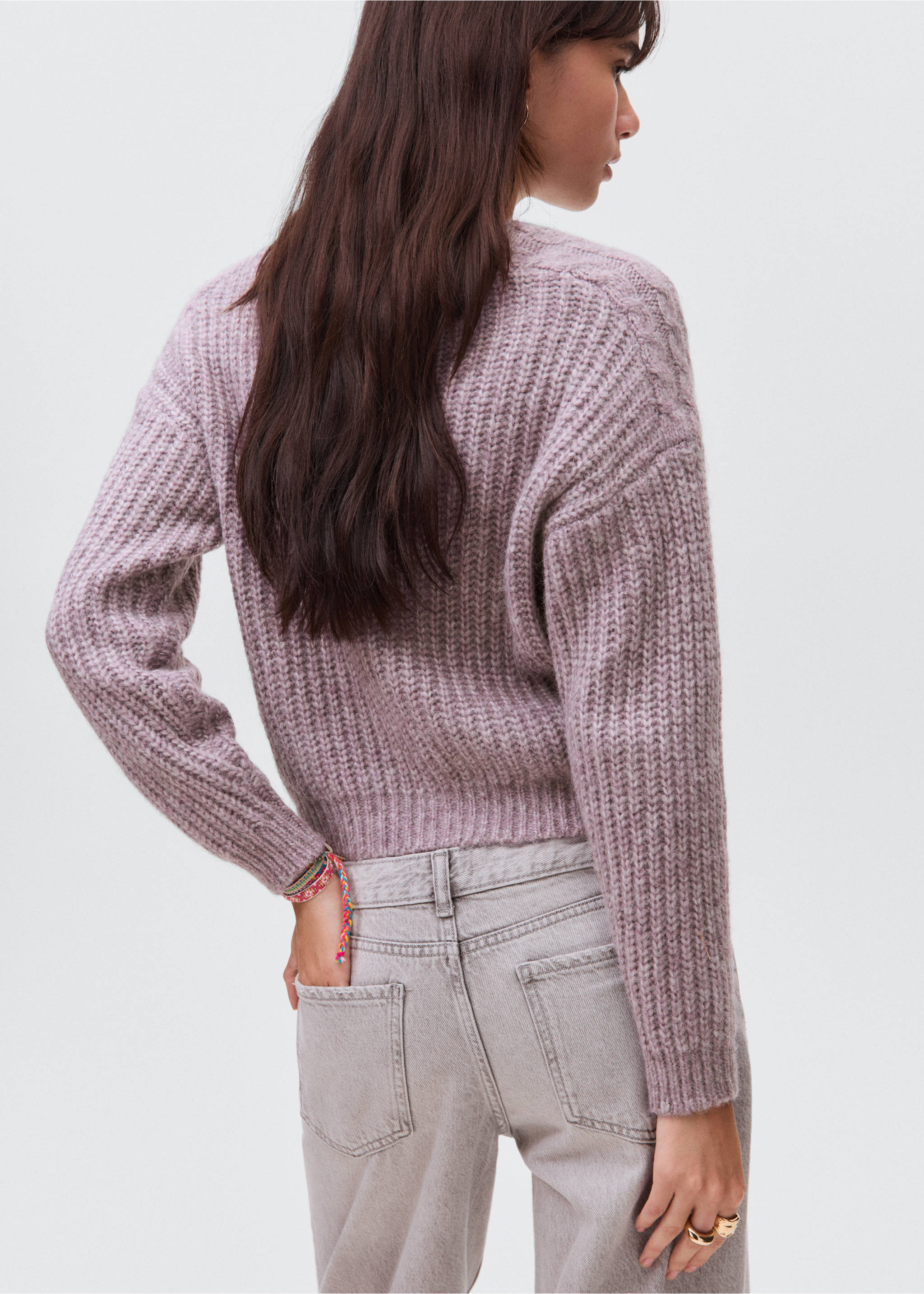Chunky-knit sweater - Reverse of the article, Light/Pastel Purple. Ref: 17056330-00.