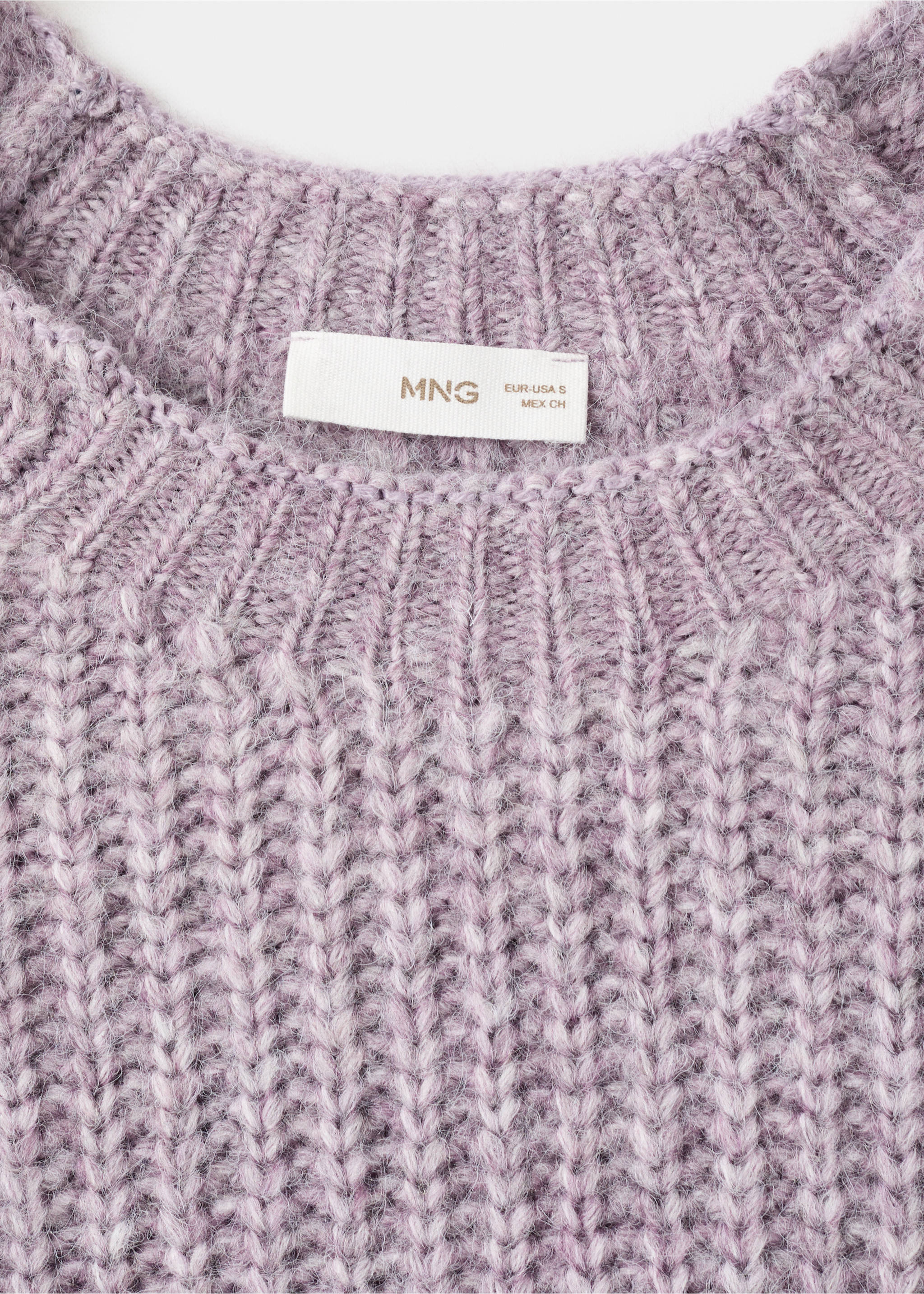 Chunky-knit sweater - Details of the article 8, Light/Pastel Purple. Ref: 17056330-00.