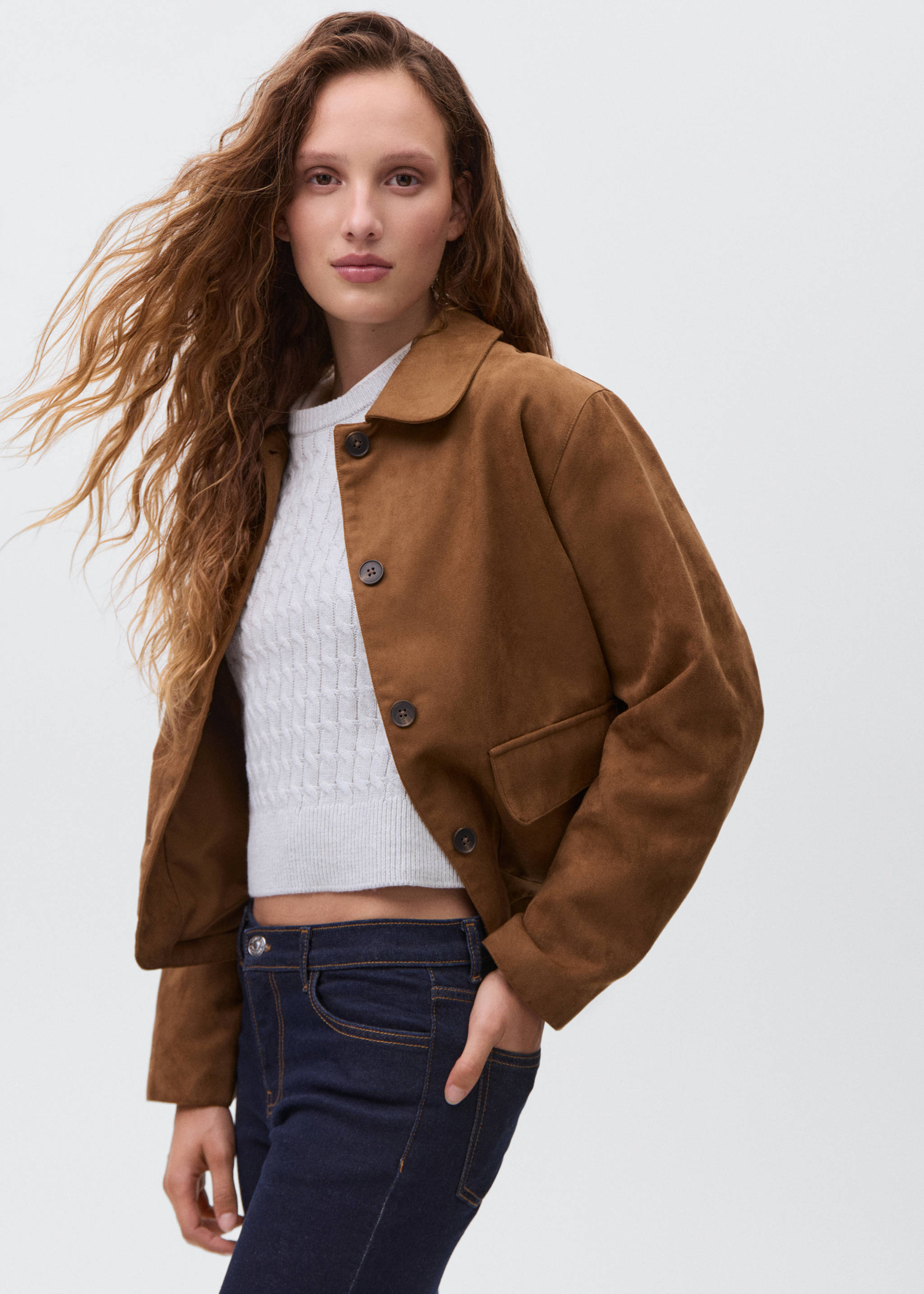 Suede effect jacket - Medium plane