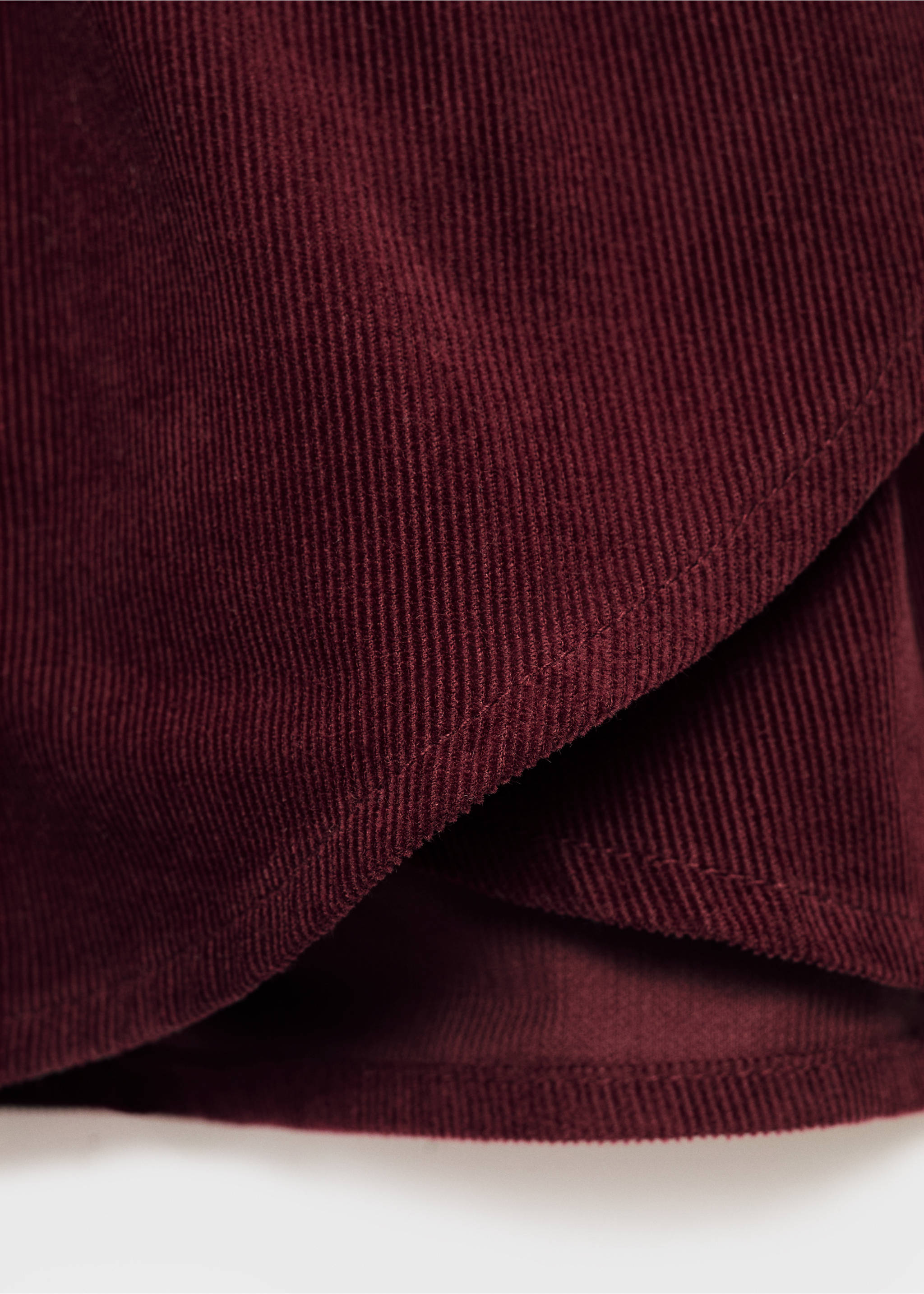 Cotton corduroy skirt - Details of the article 8, Maroon. Ref: 17056334-00.